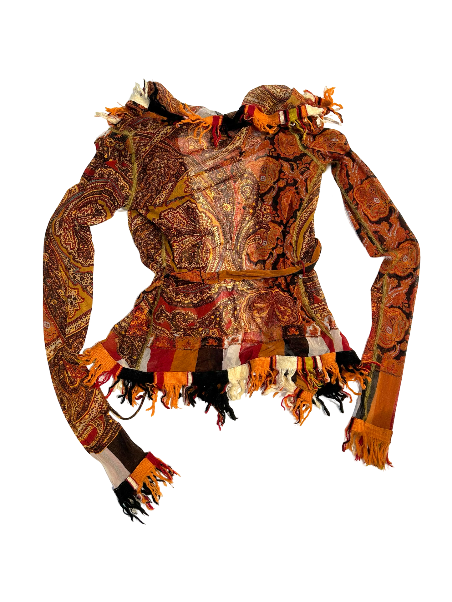 Jean Paul Gaultier paisley fringe wrap top