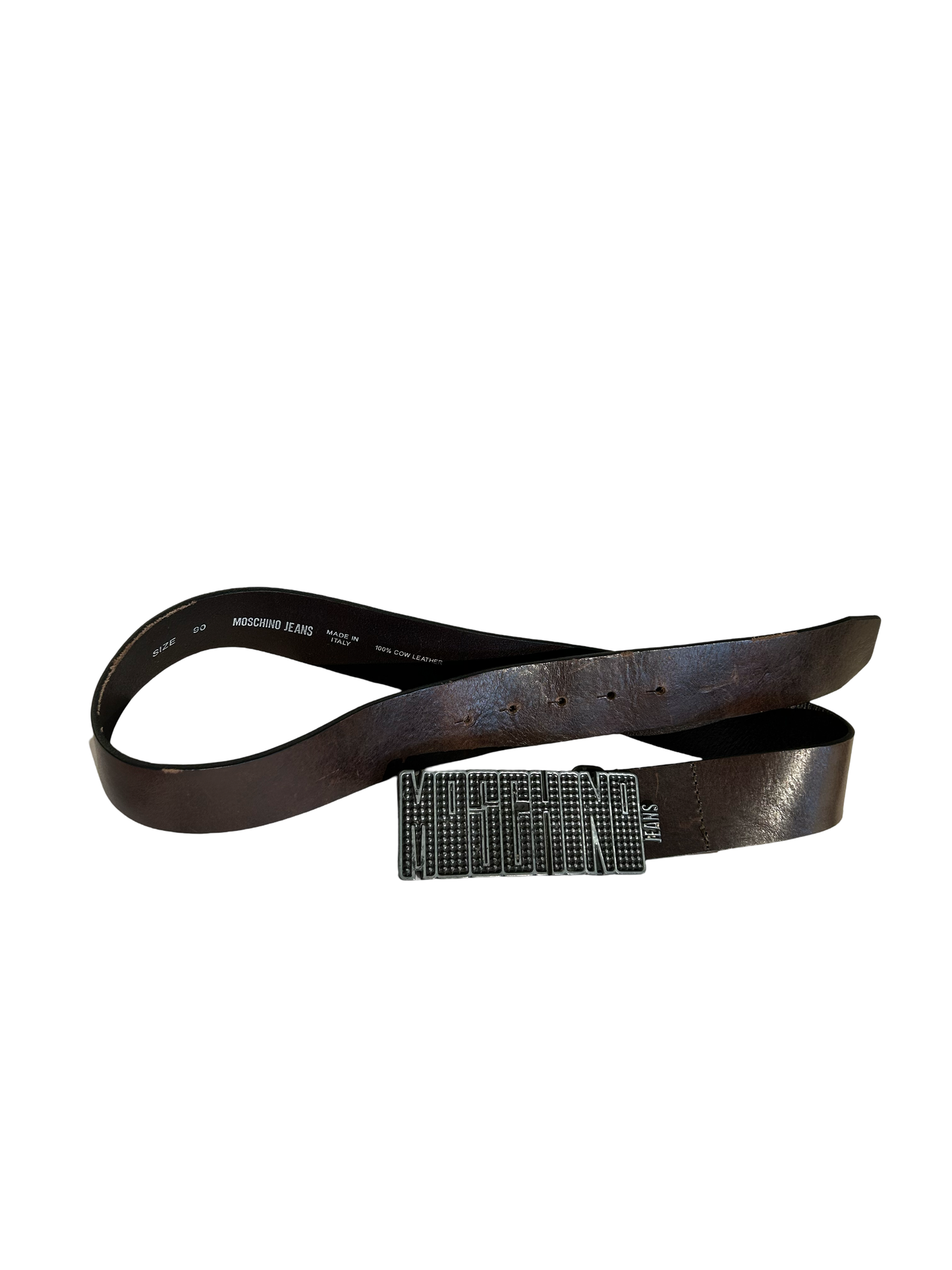 Moschino brown buckle belt