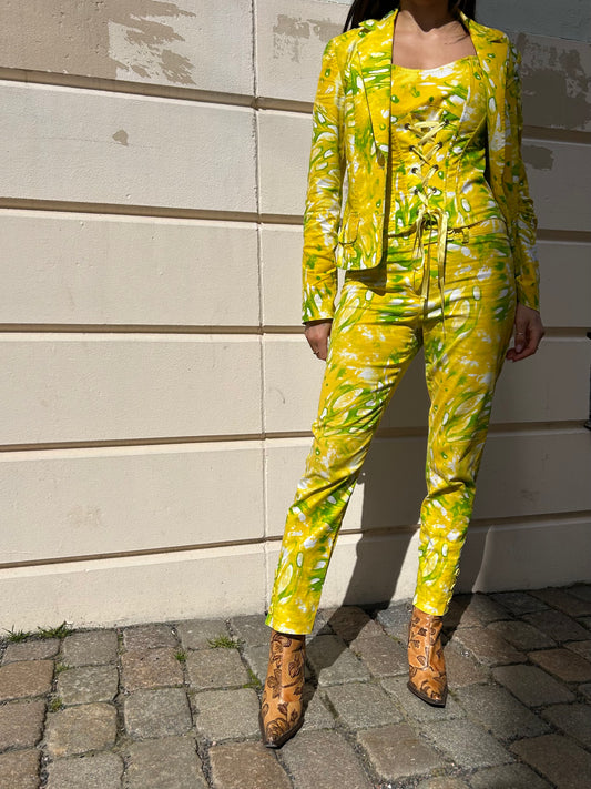 RARE lime floral 3 piece set