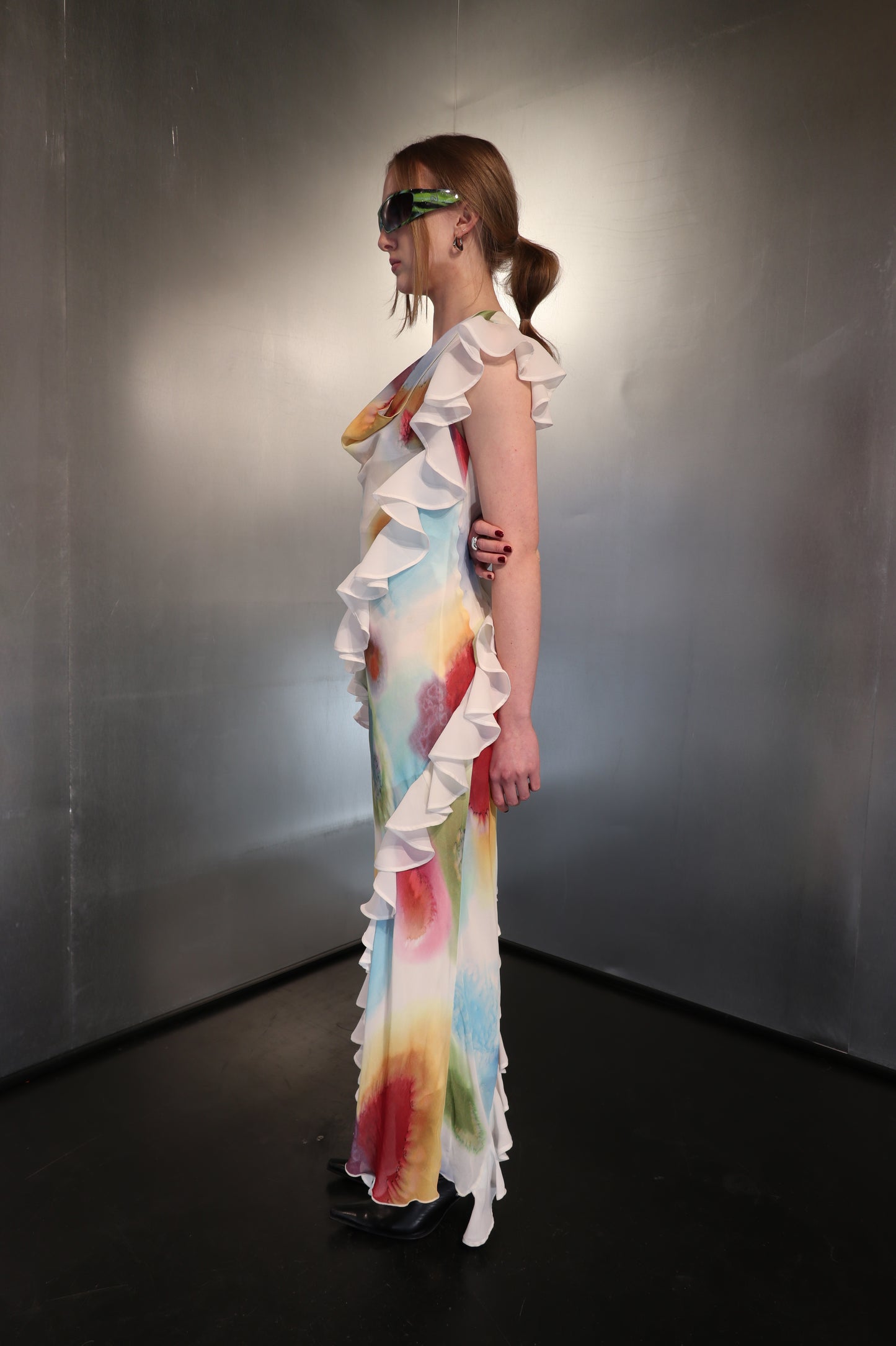 2000’s Ruffle Watercolor Maxi Dress