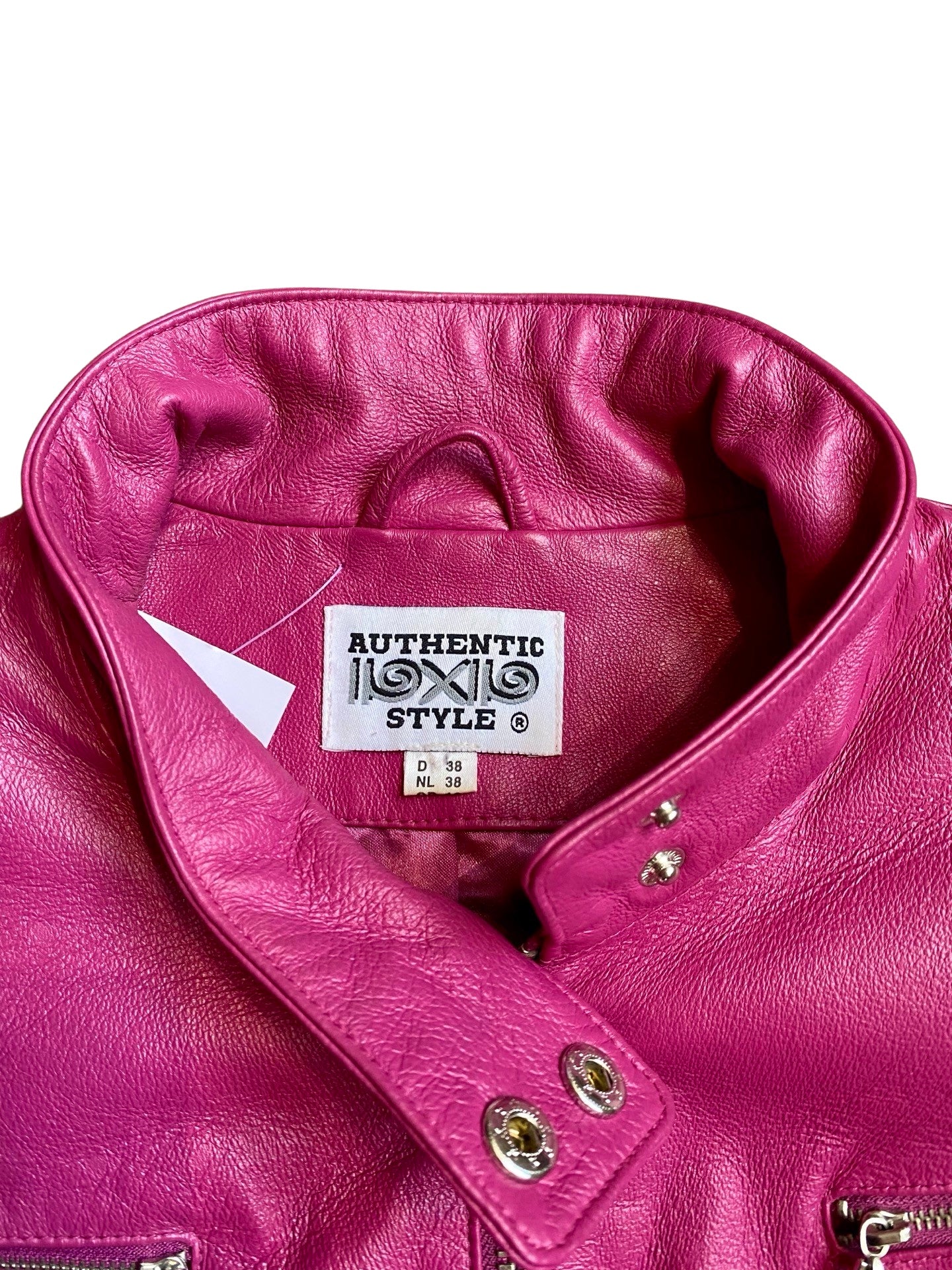 Pink Biker Leather Jacket 90's