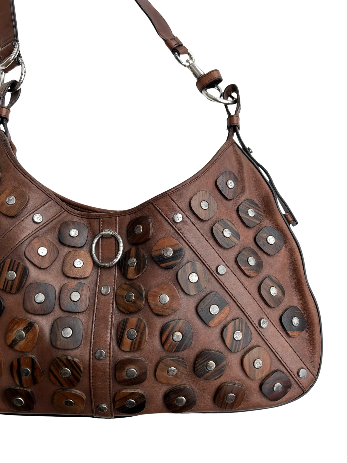YSL rare leather and wood bag
