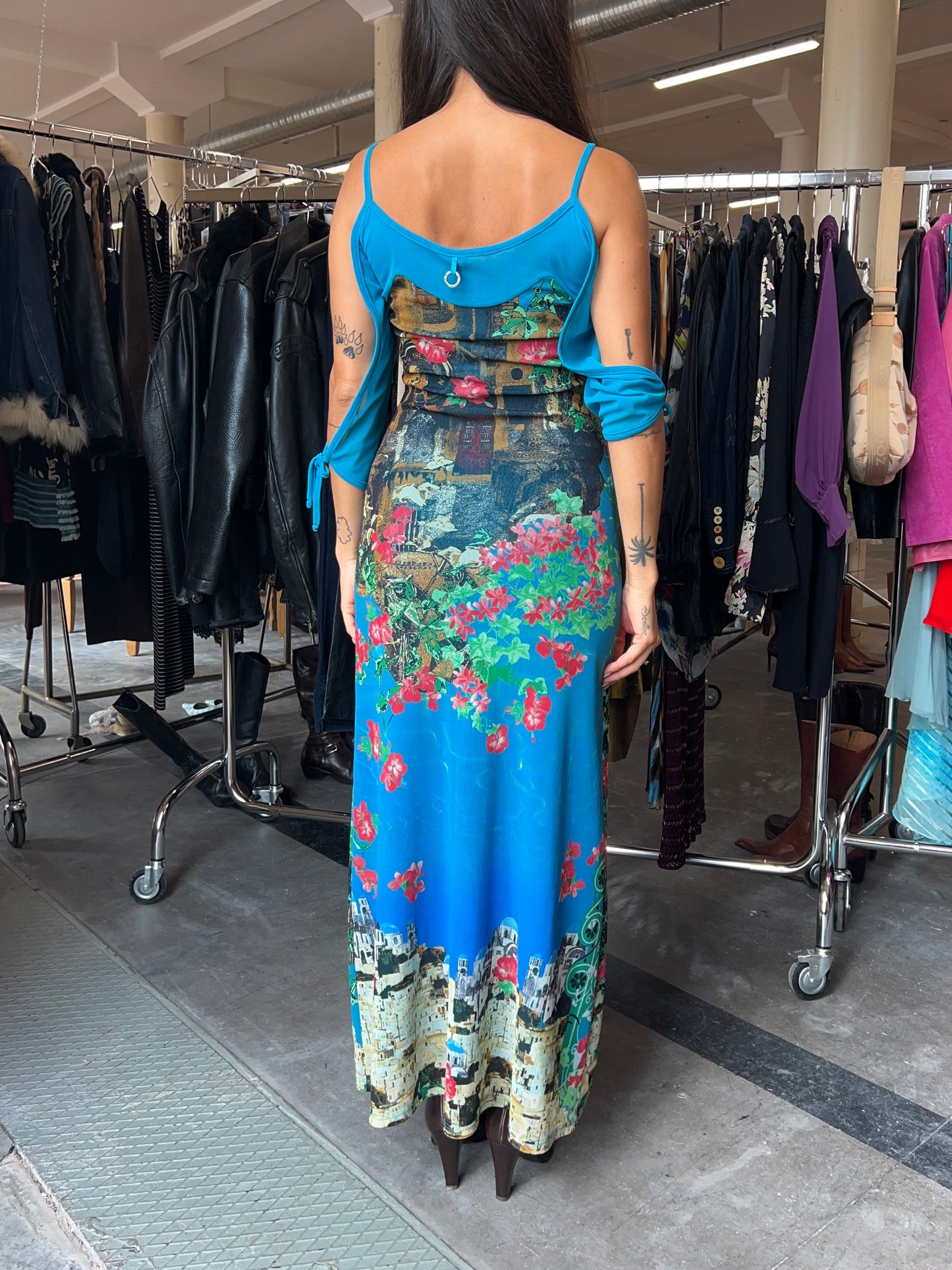 Save The Queen “taverna” maxi cut out mesh dress