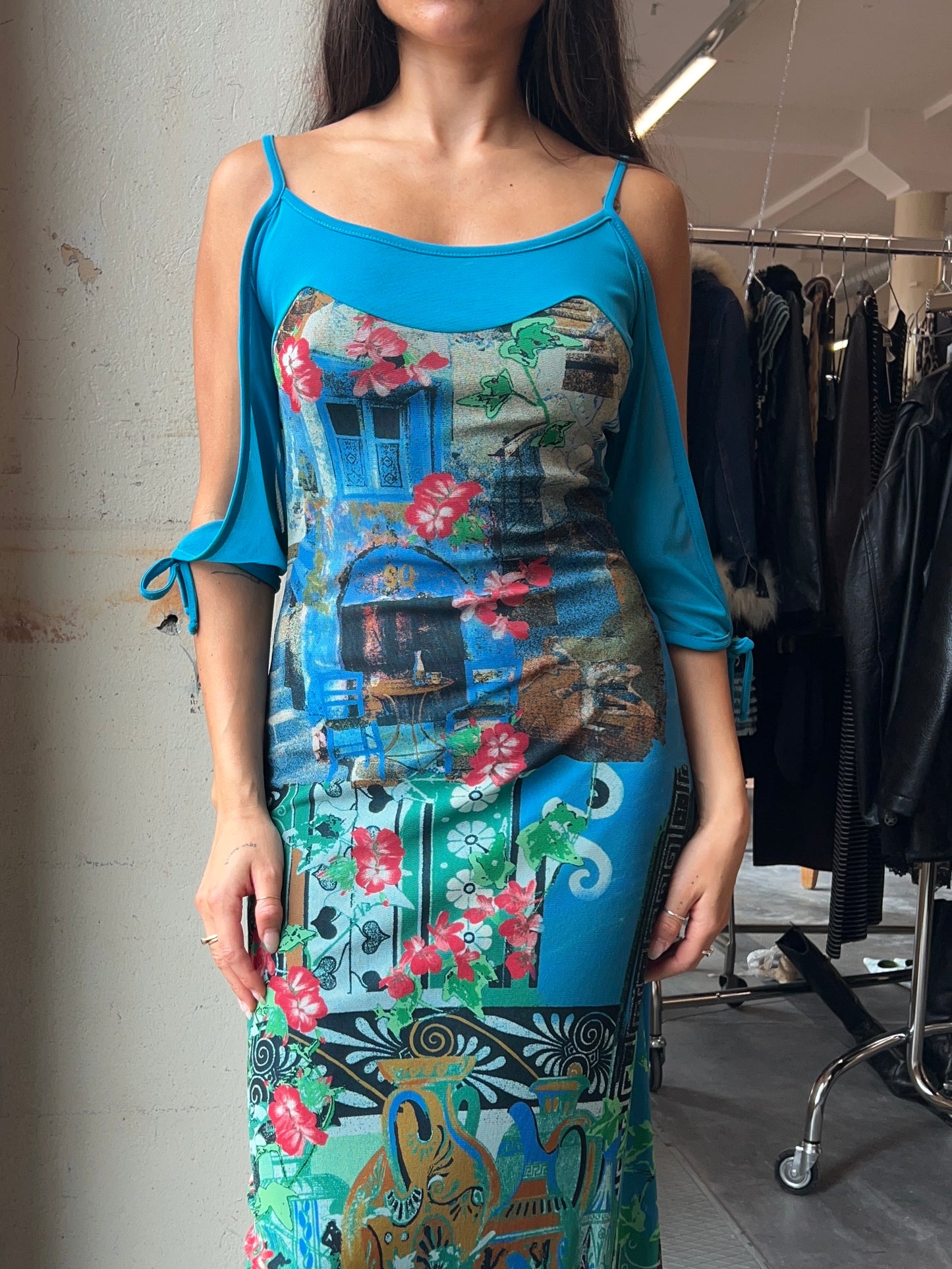 Save The Queen “taverna” maxi cut out mesh dress