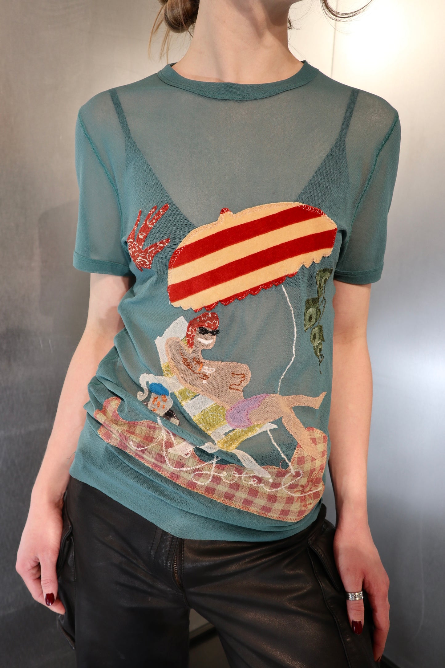 Gaultier Soleil Beach Scene Mesh Top