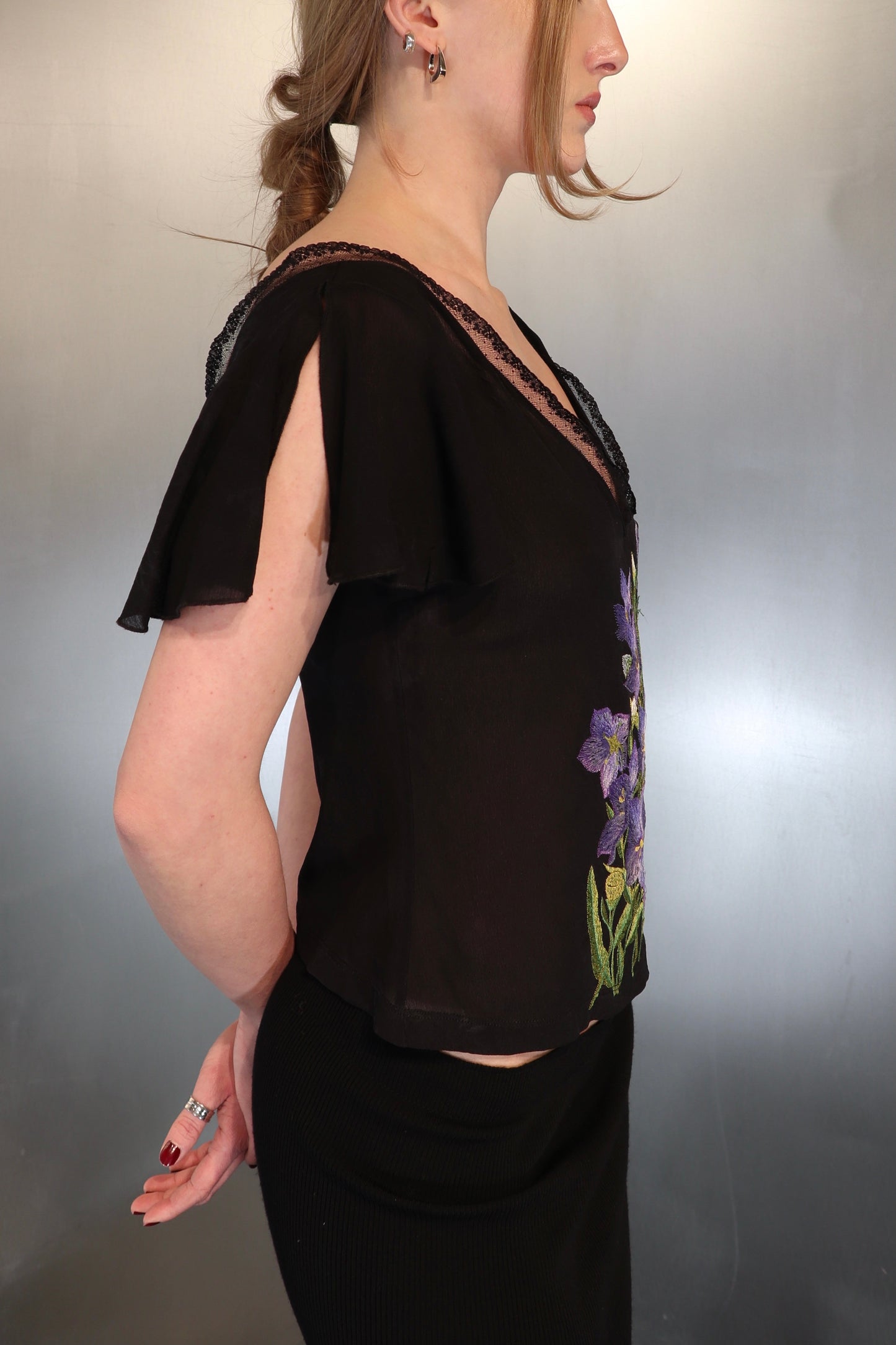 Late 90’s Dolce & Gabbana violet silk top