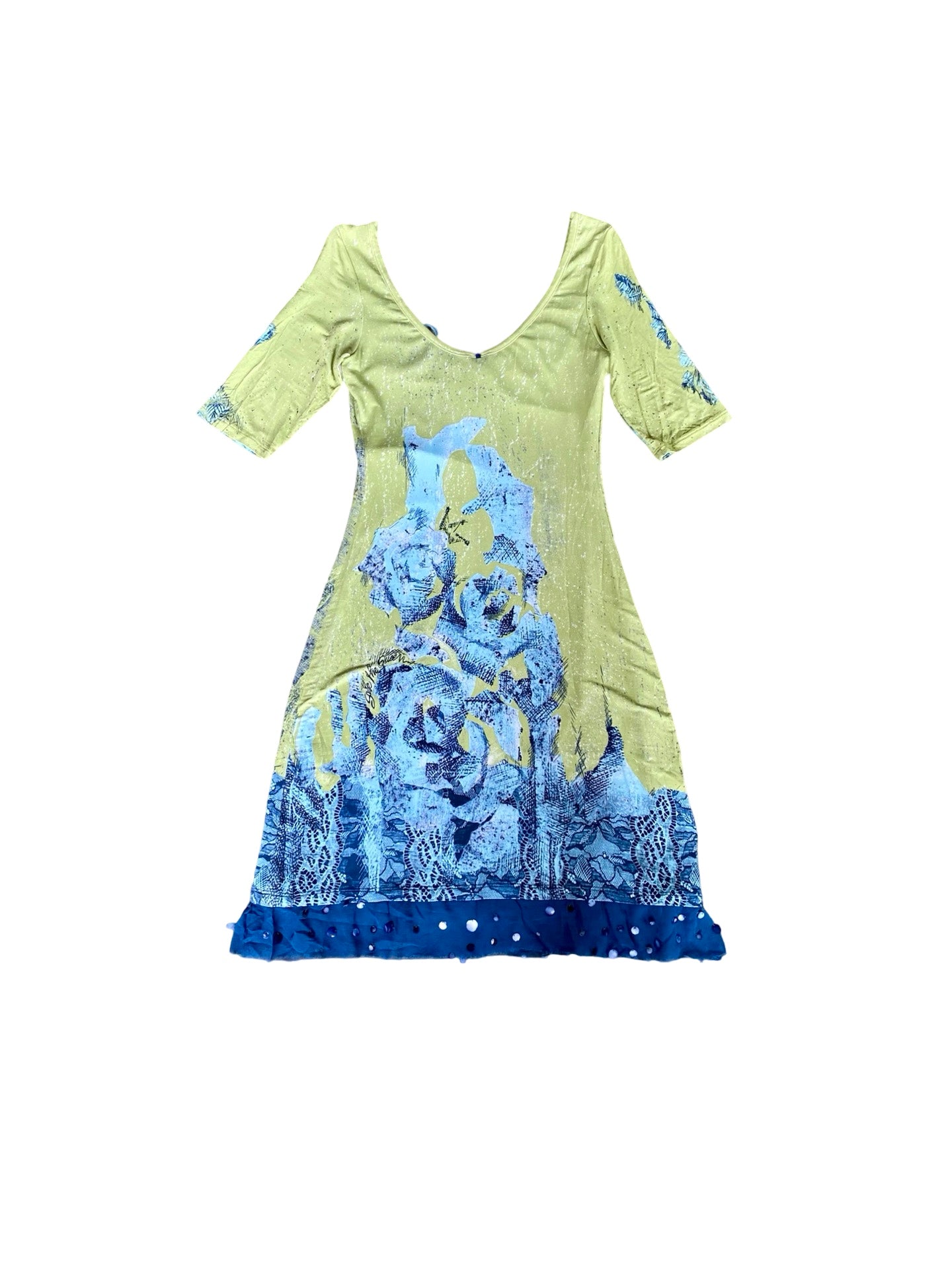 Save The Queen Abstract Rose Dress Y2K