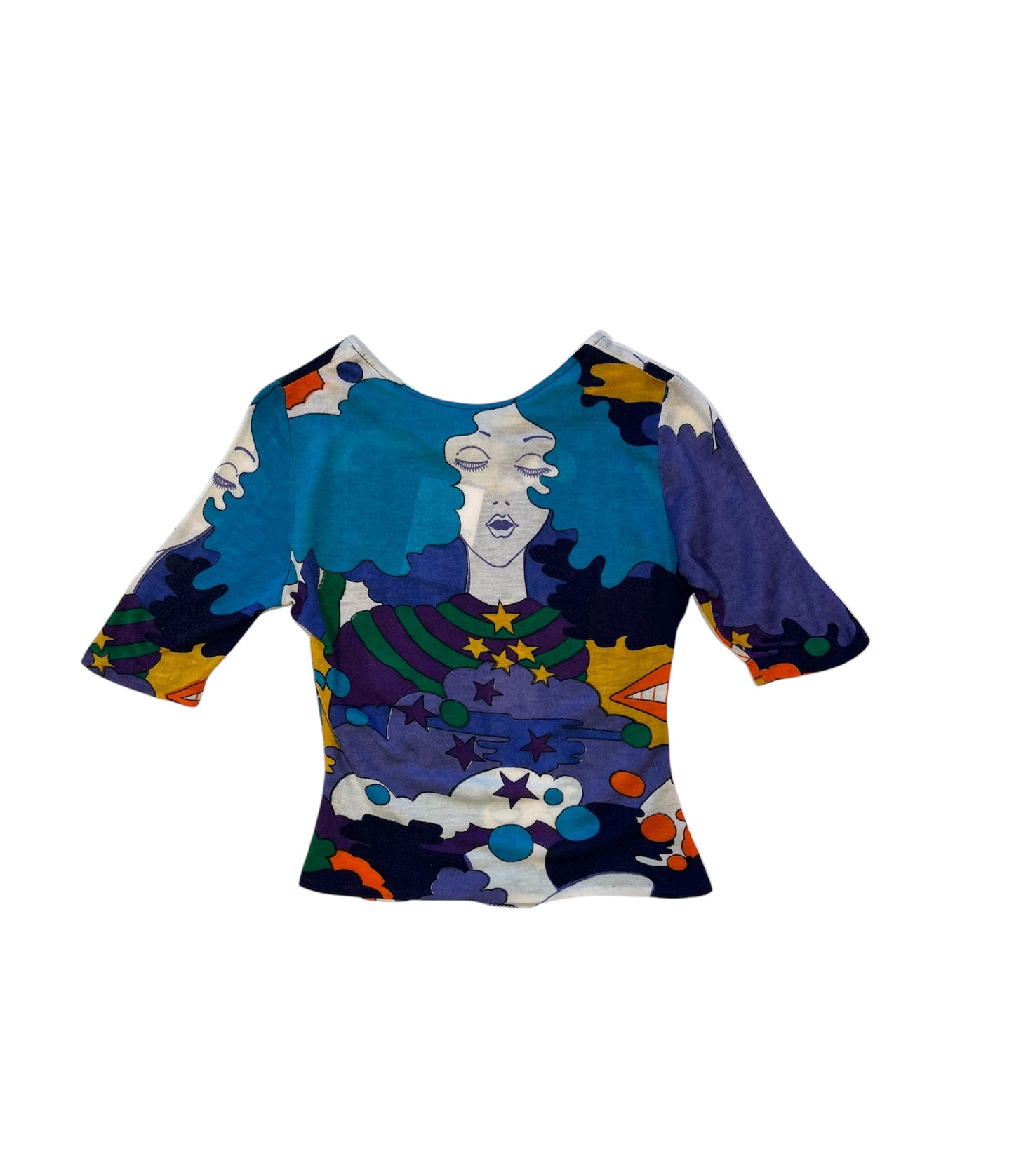 60’s printed colorful top