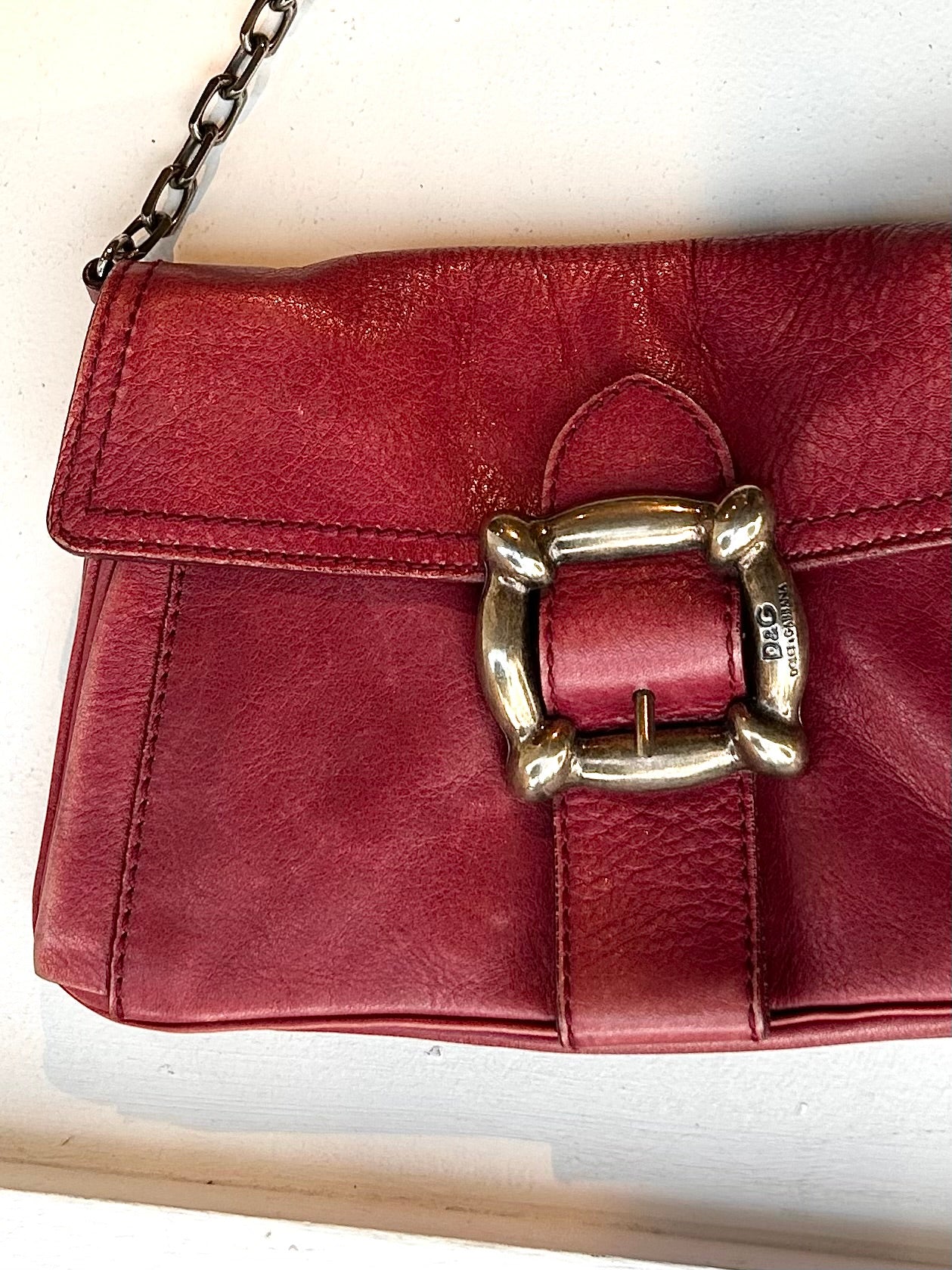 Dolce & Gabbana Maroon chain shoulder bag