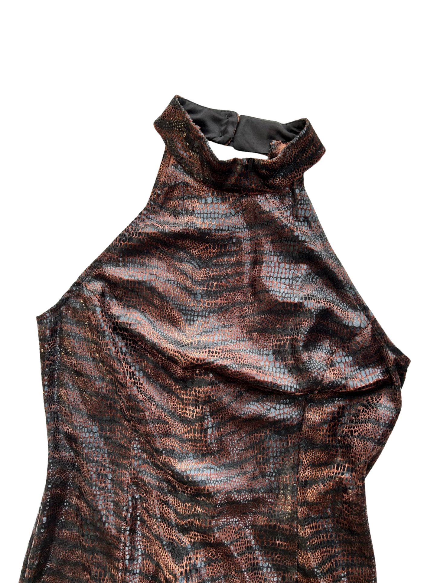 Python halter neck maxi dress