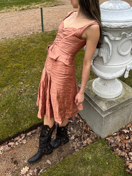 Romantic milk maid corset set