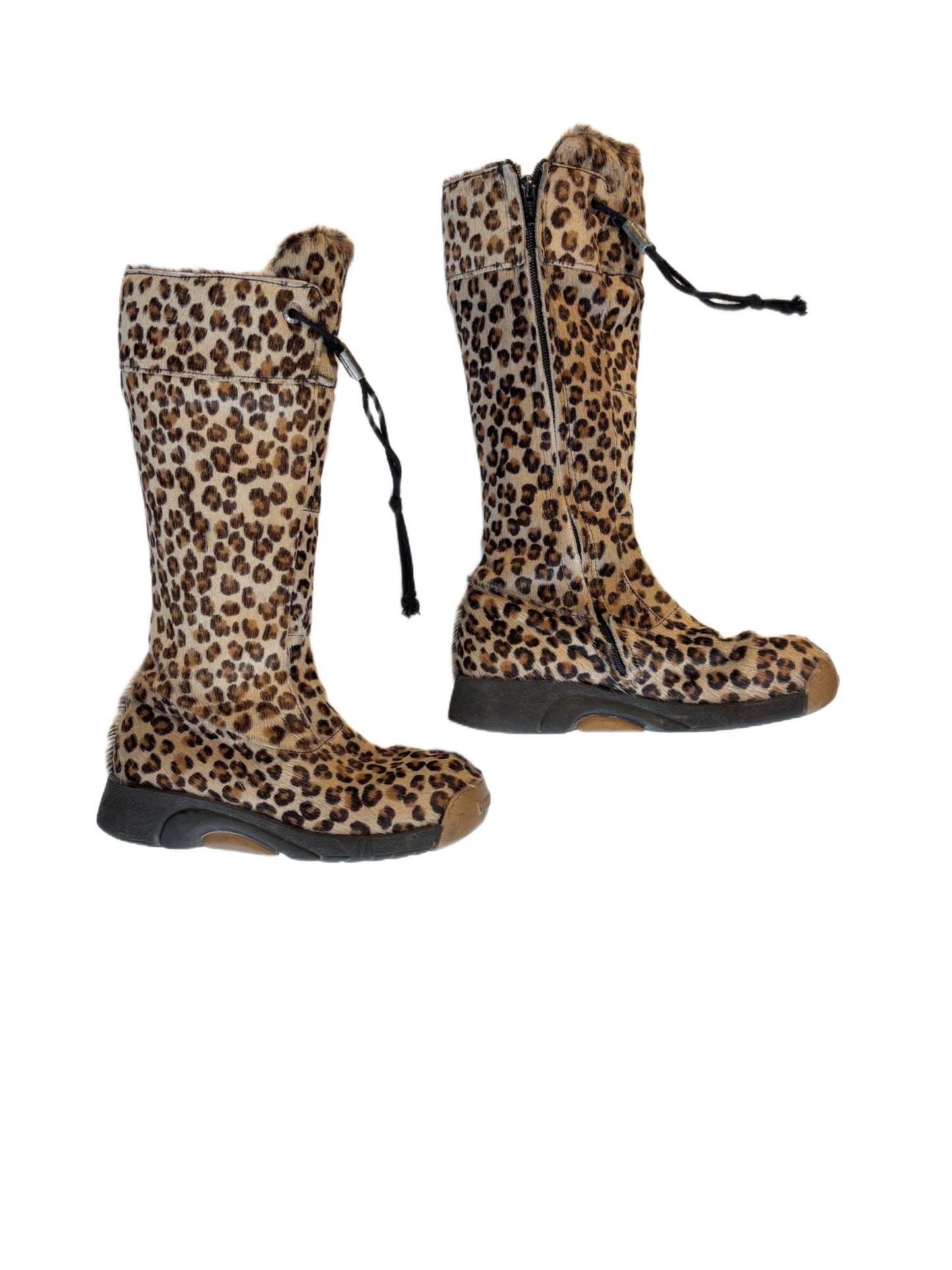 Bumper leopard print knee-high boots