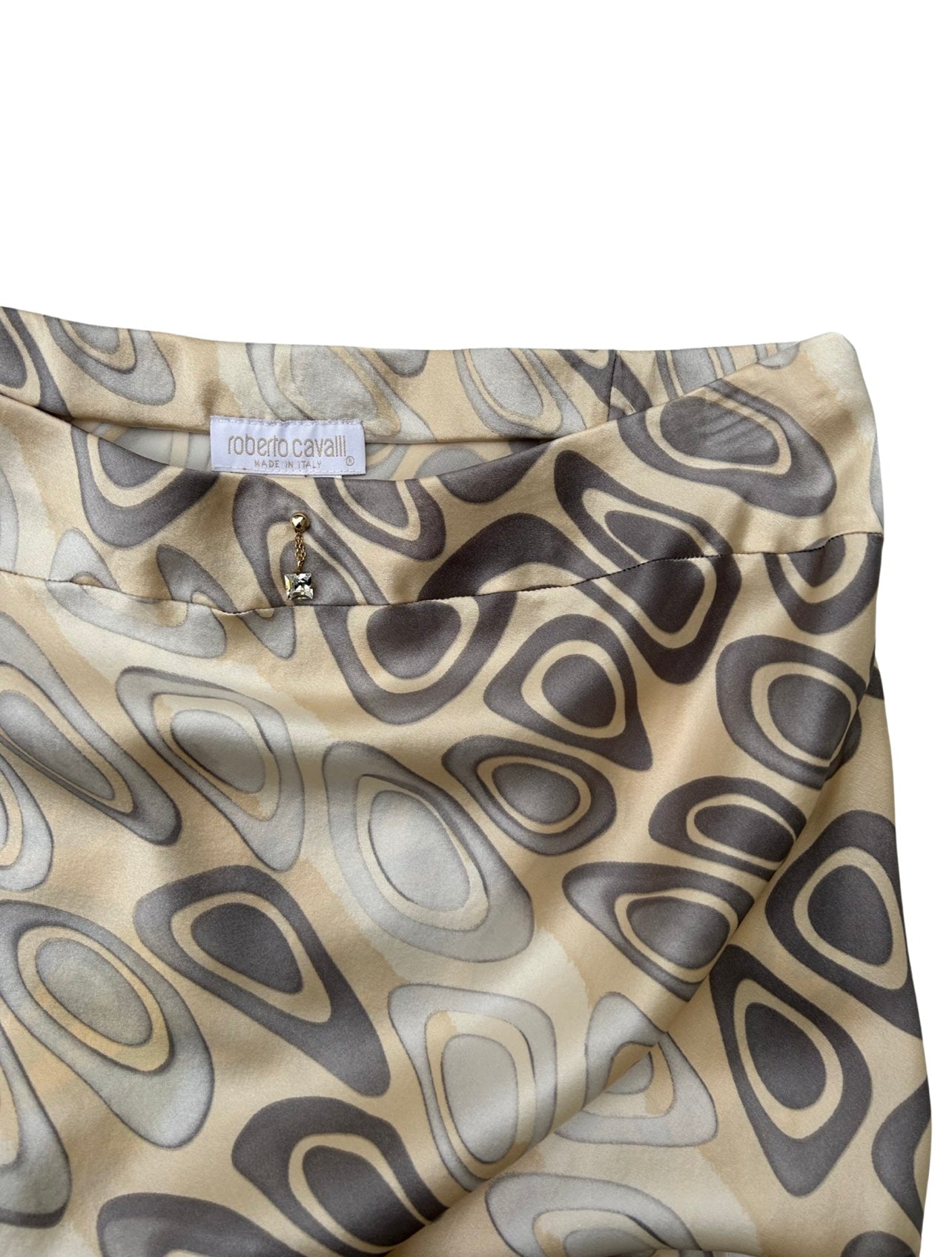 Roberto Cavalli bejeweled silk skirt