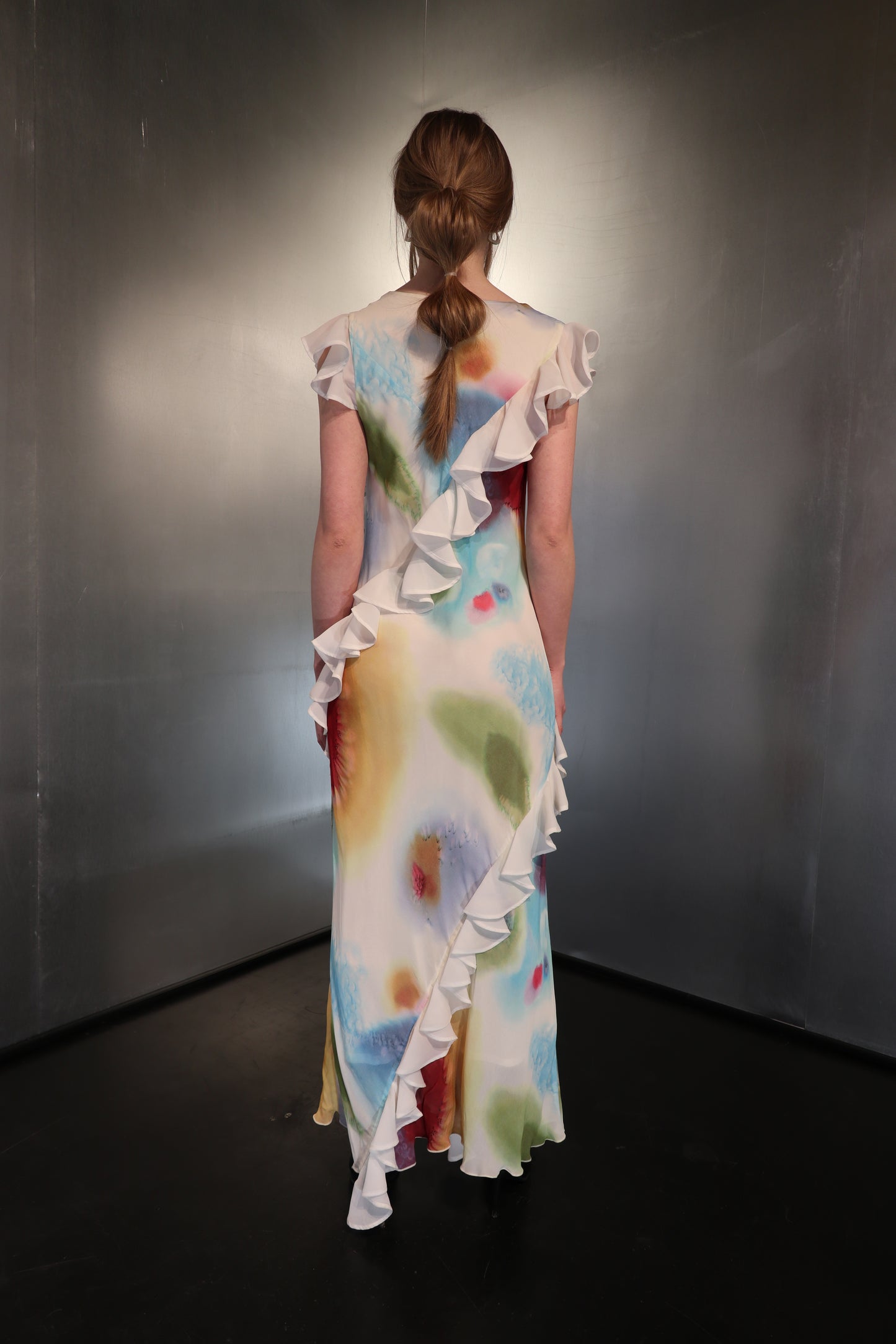 2000’s Ruffle Watercolor Maxi Dress
