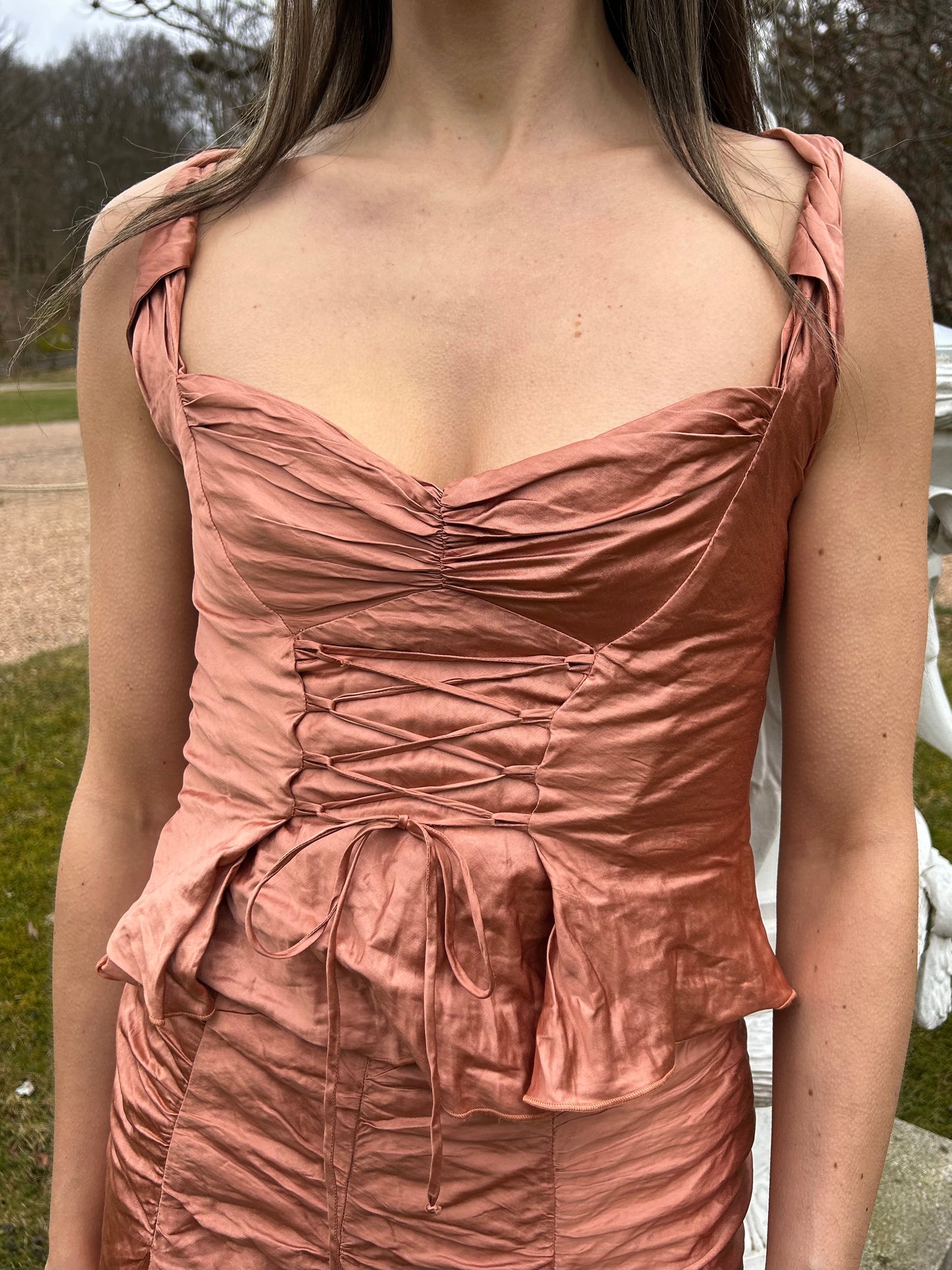 Romantic milk maid corset set