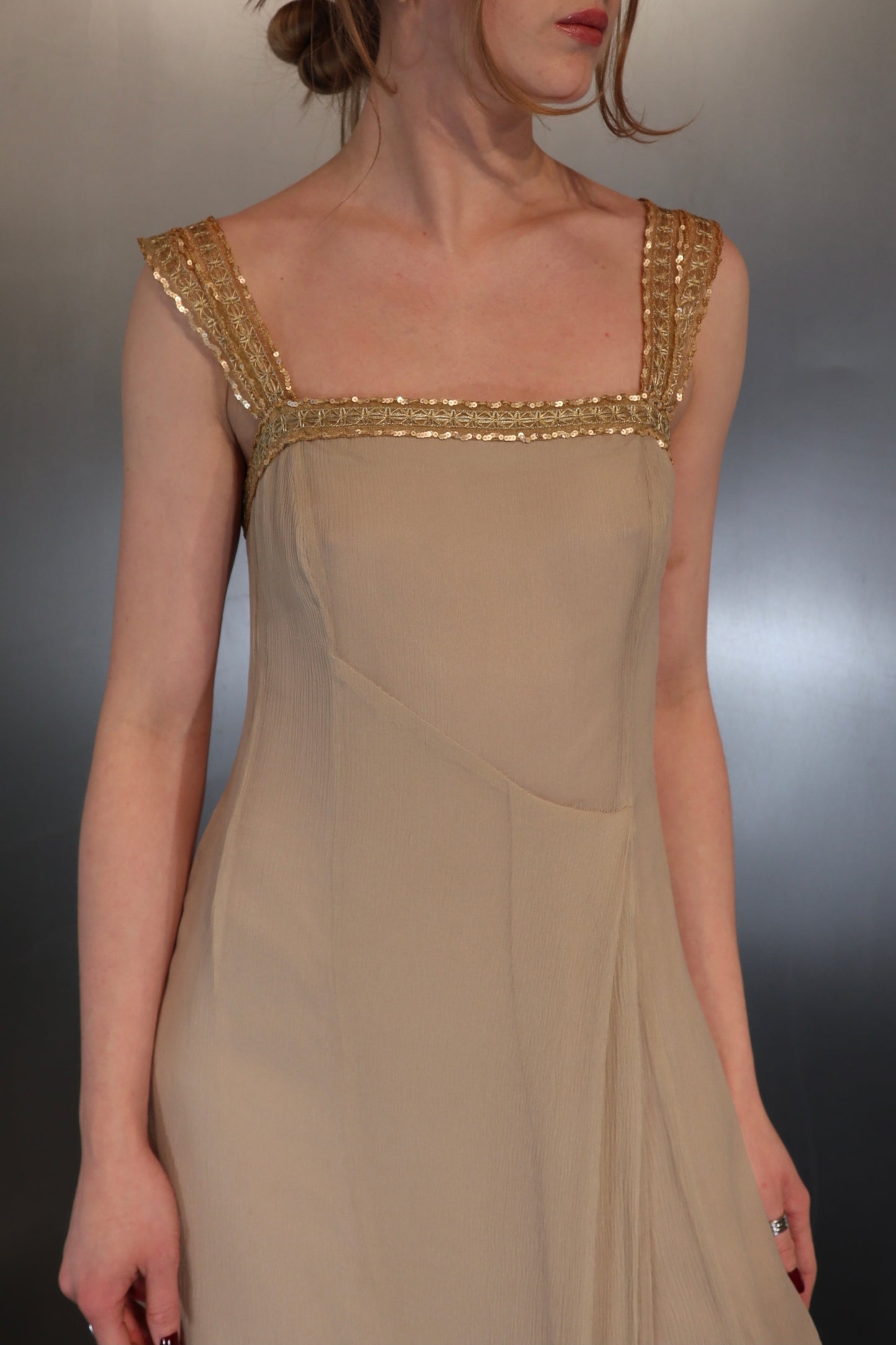 Vintage Blunauta Champagne Silk Dress
