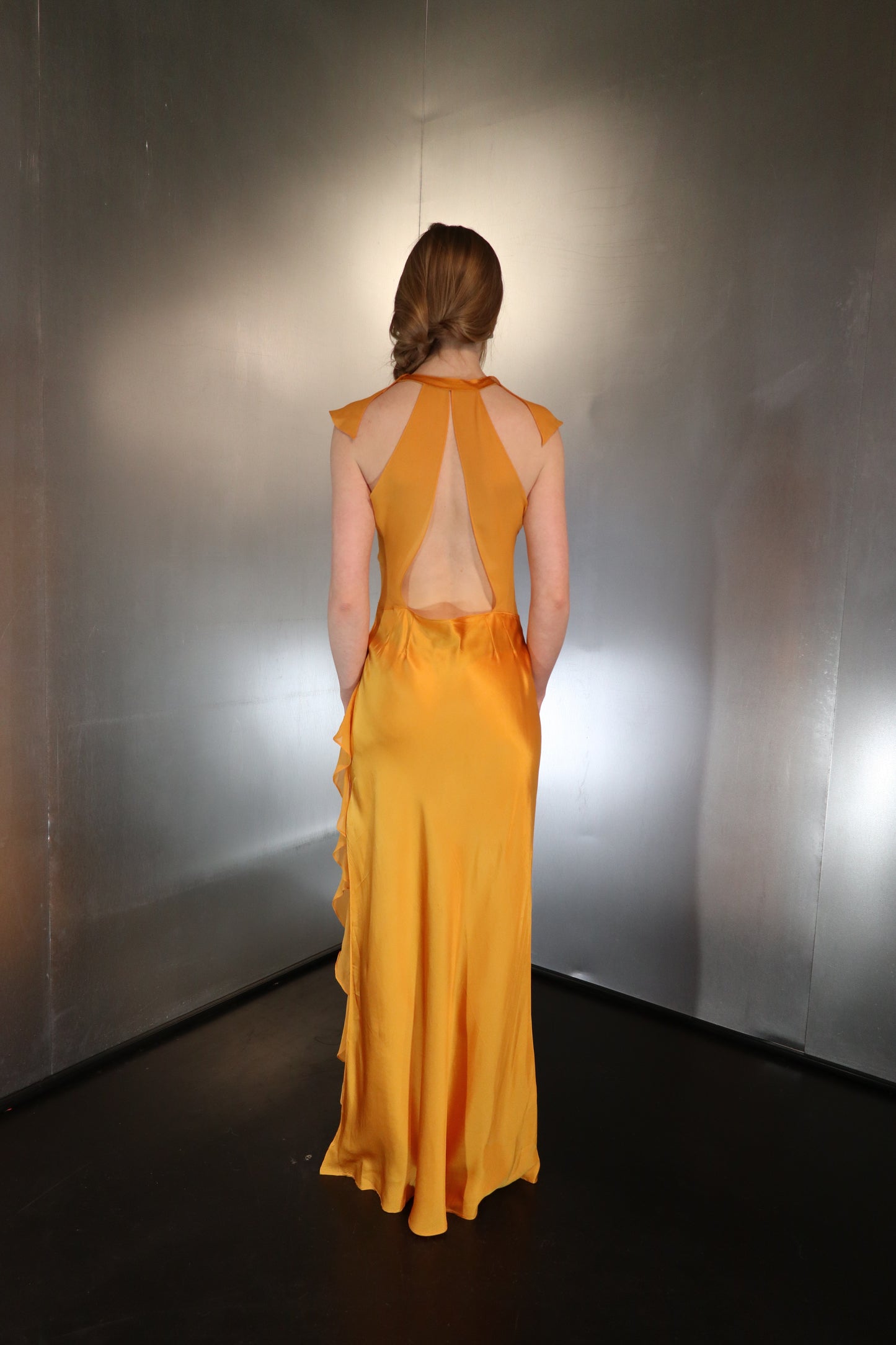 Vintage Ruffled Silk Gown