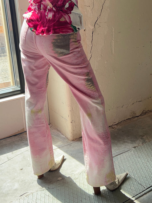 Cavalli Pink Snake Jeans Y2K