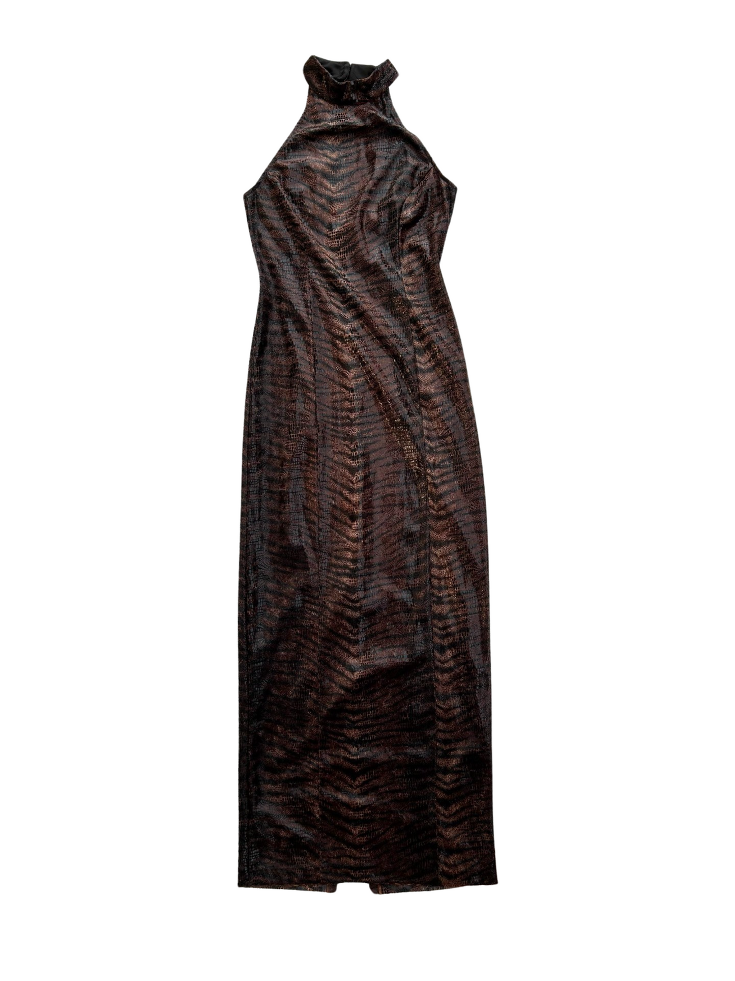 Python halter neck maxi dress
