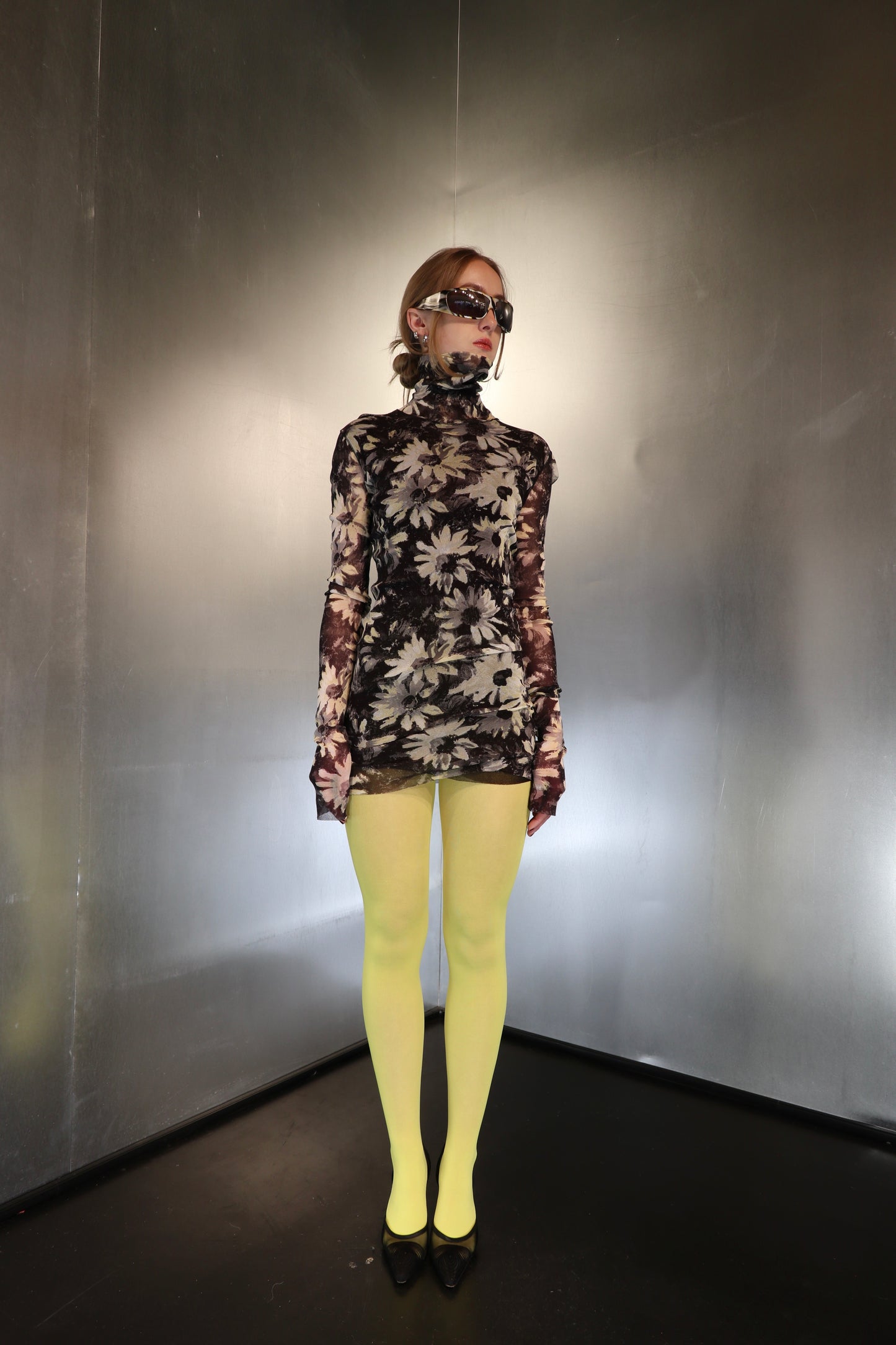 Jean Paul Gaultier Soleil Flower Mesh Dress