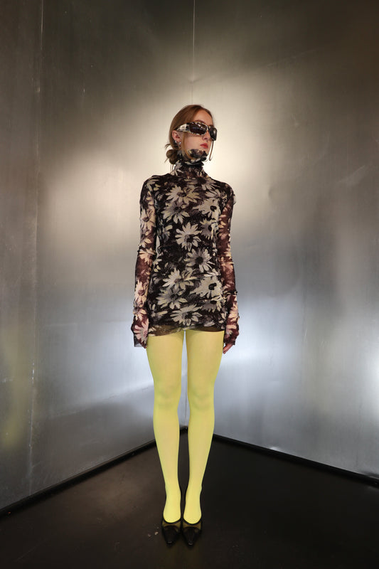 Jean Paul Gaultier Soleil Flower Mesh Dress