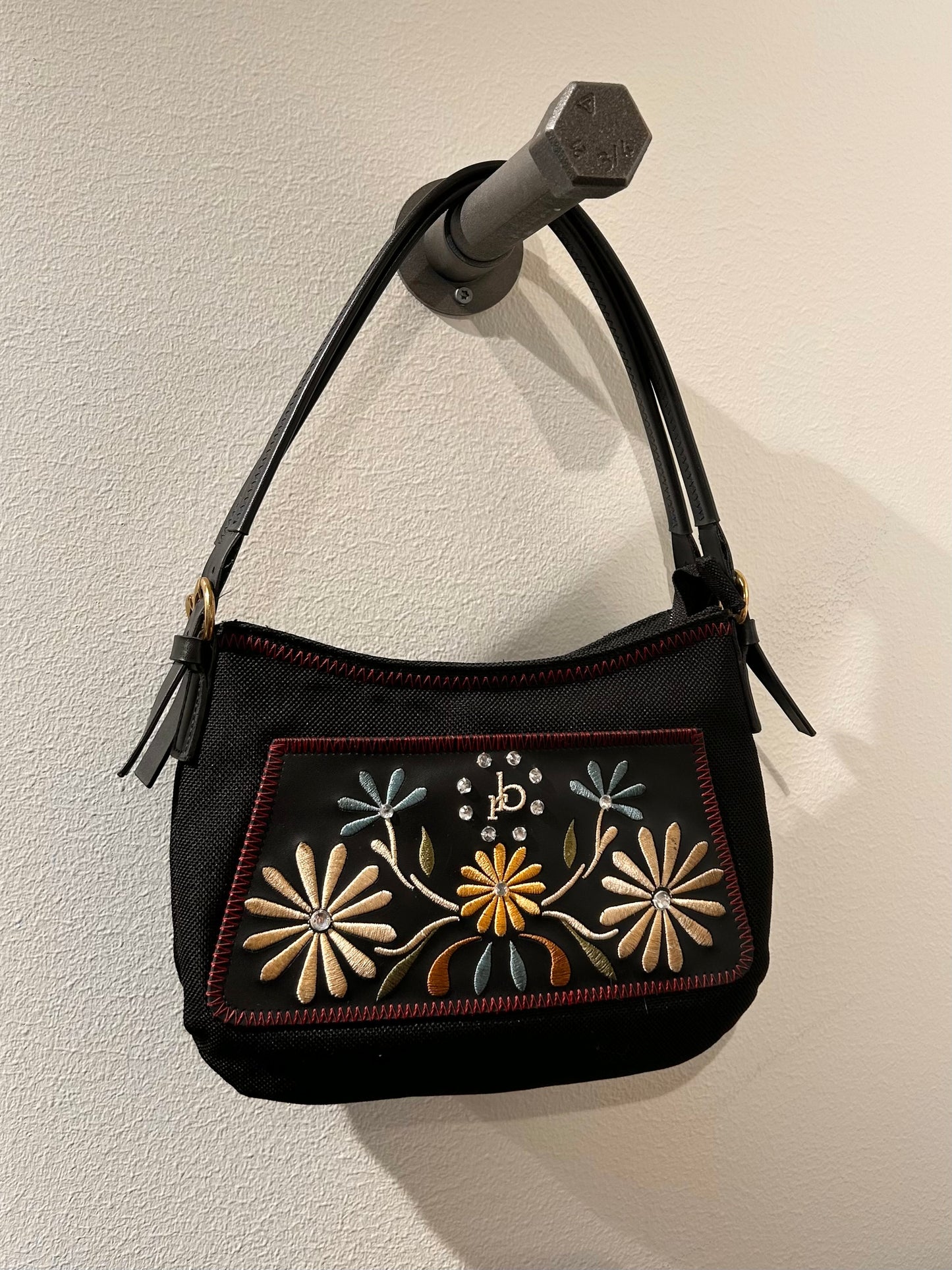 Roccobarocco small embroidery 2 strap bag