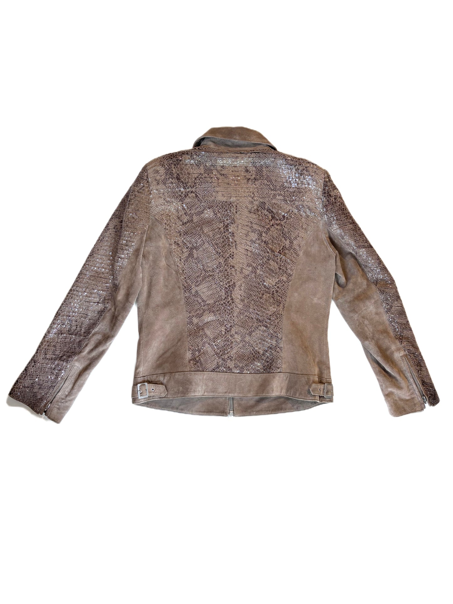 Biba Brown Snakeskin Leather Jacket