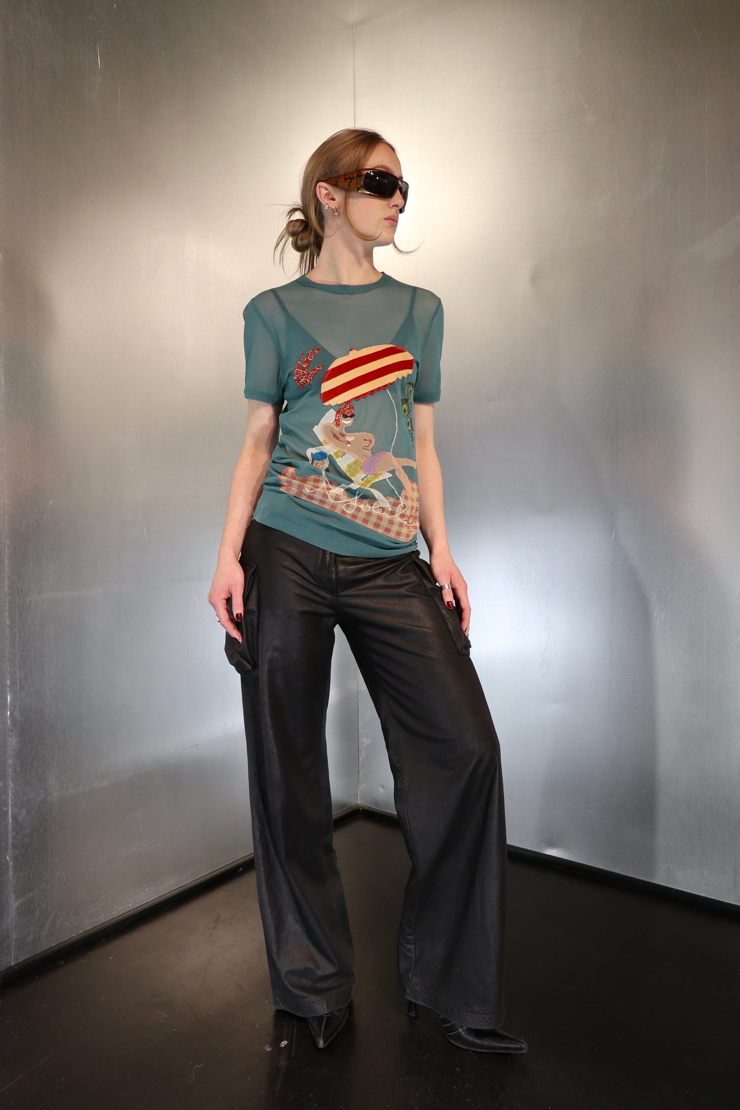 Gaultier Soleil Beach Scene Mesh Top