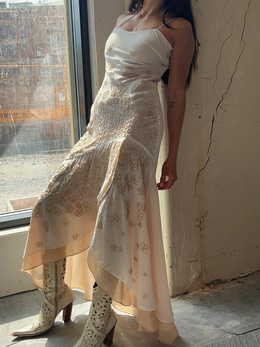 Romantic Beaded Maxi Dress 90’s