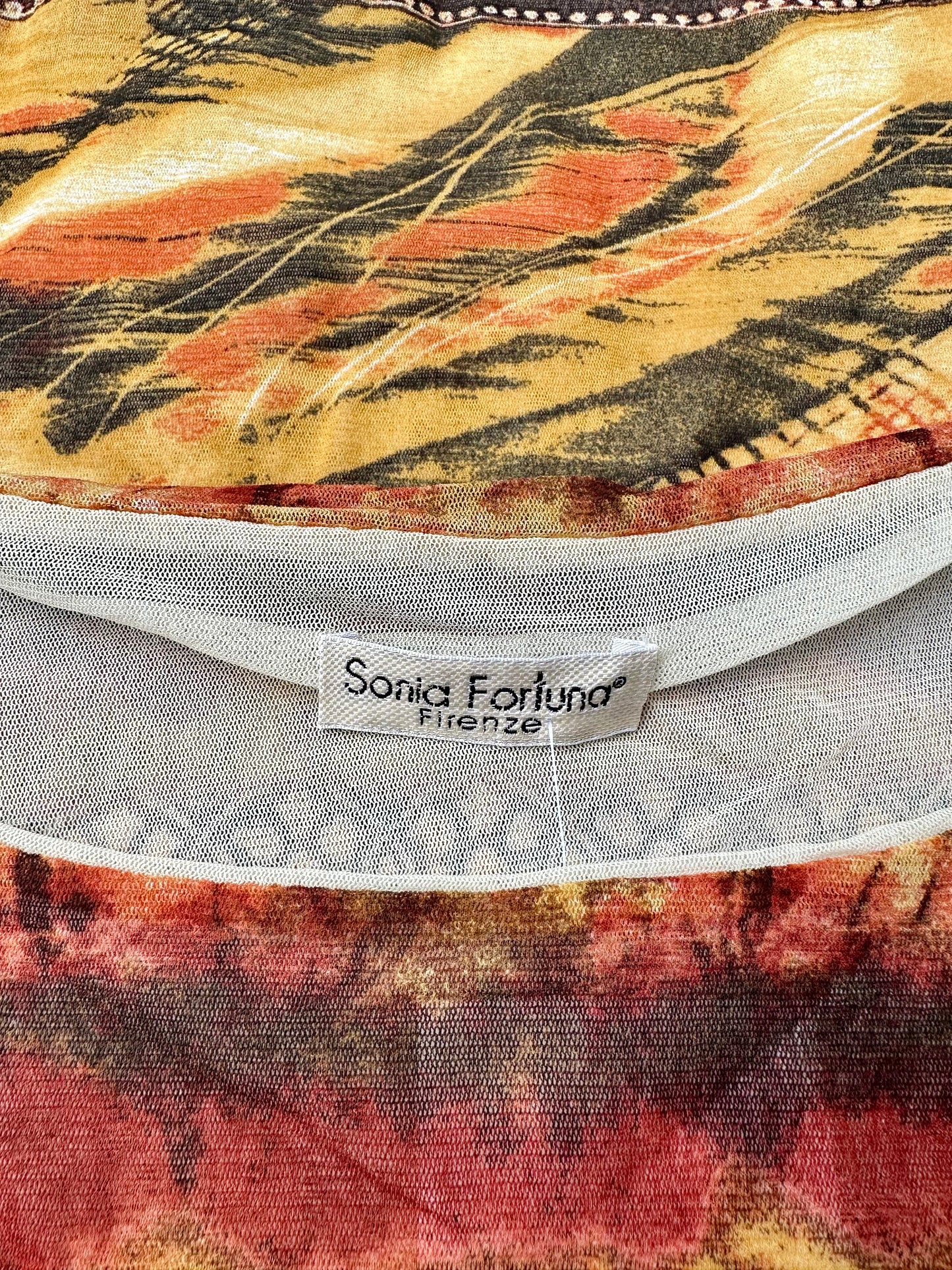 Sonia Fortuna embroidered mesh top