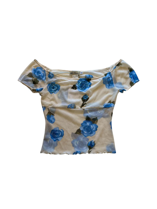 Blumarine floral off shoulder top