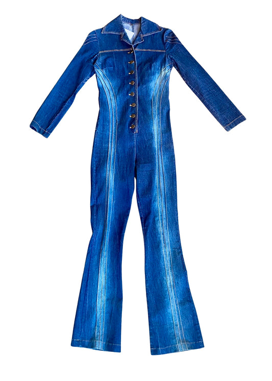 Striped Jeans Jumpsuit Y2K