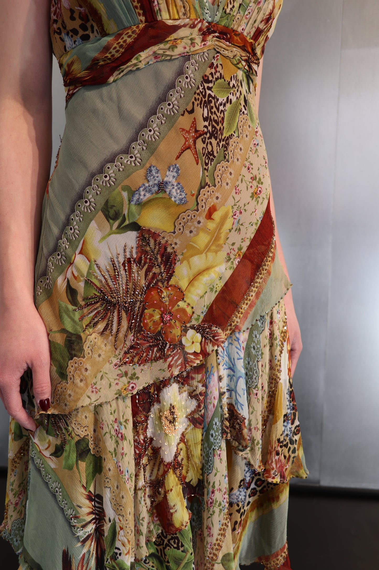 Vintage Alberto Makali Layered Silk Dress