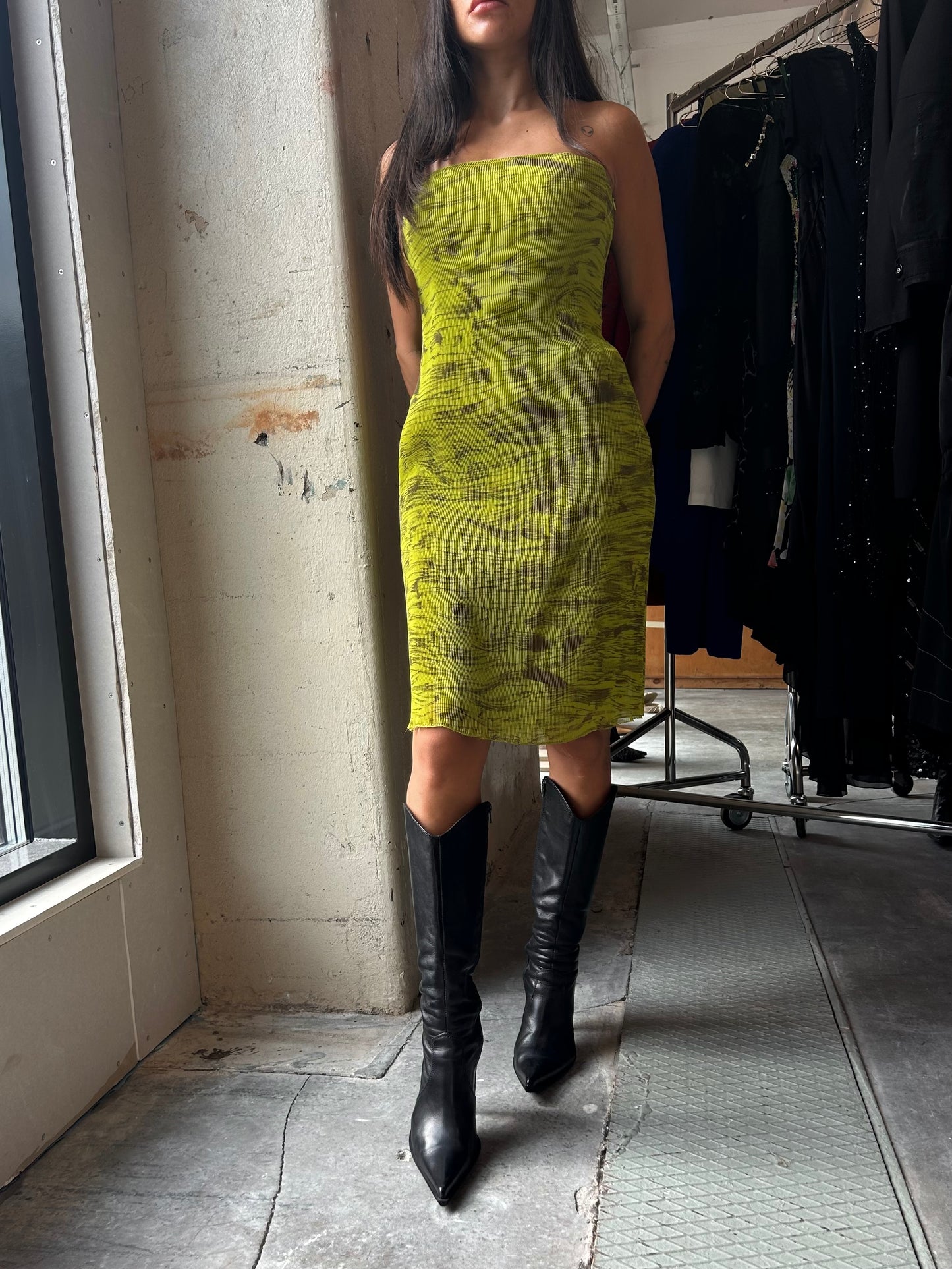Genny corset tube silk dress
