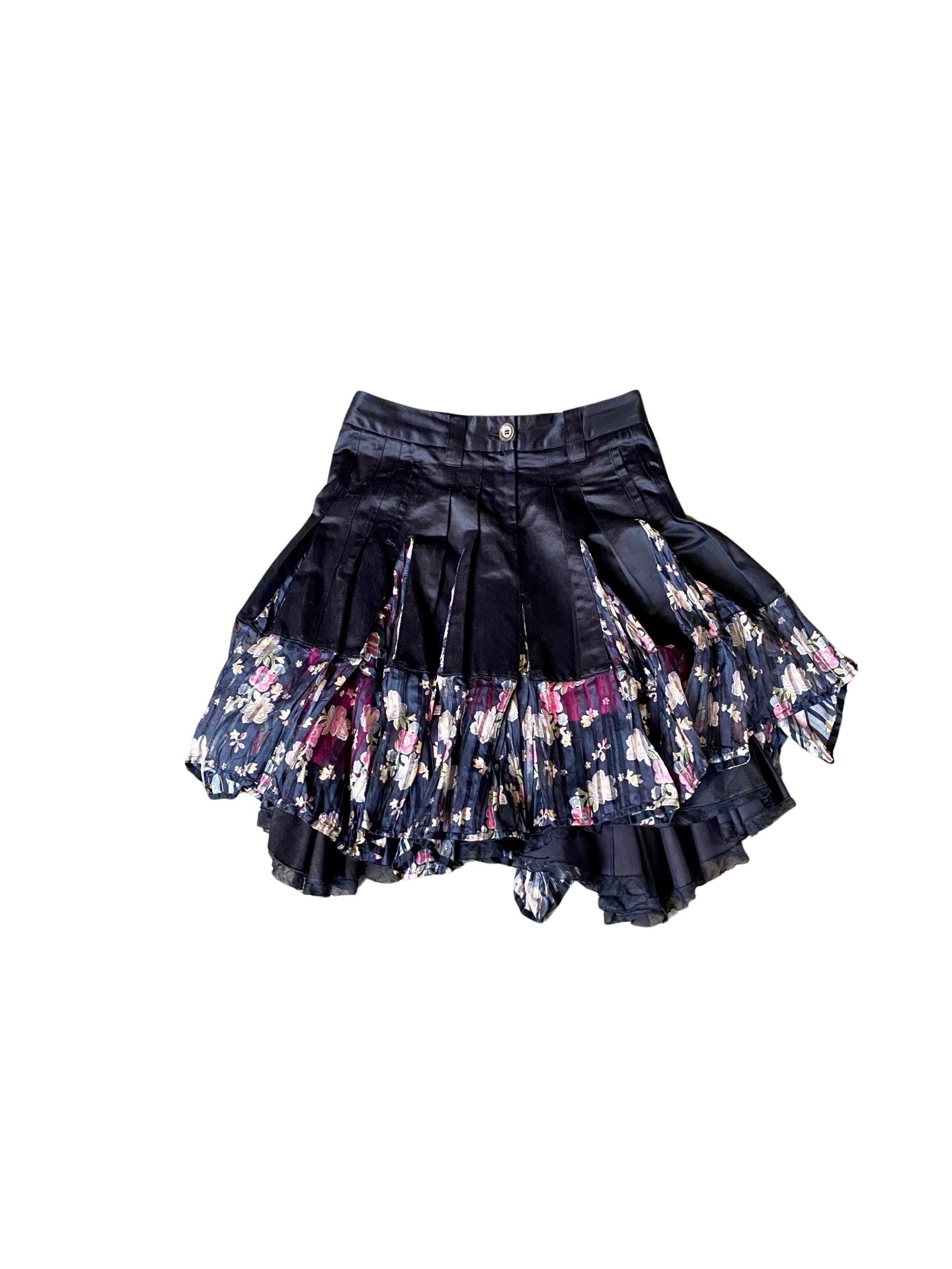 MARITHÉ + FRANÇOIS GIRBAUD Pleated Silk Skirt 90´s