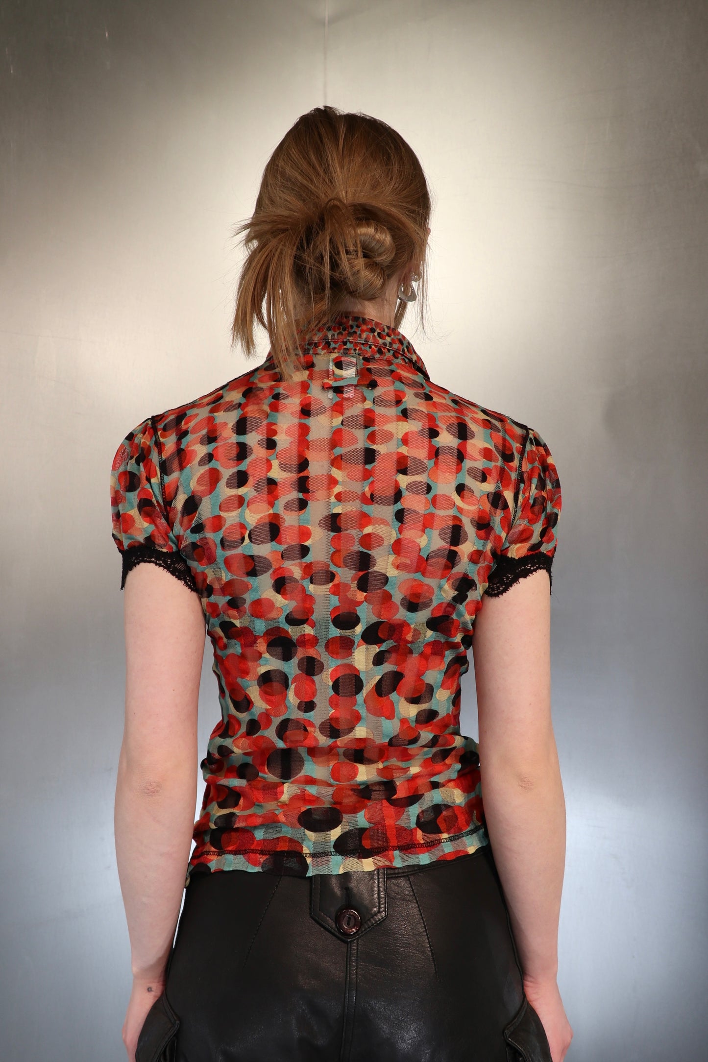 Gaultier Soleil Sheer Polkadot Mesh Top