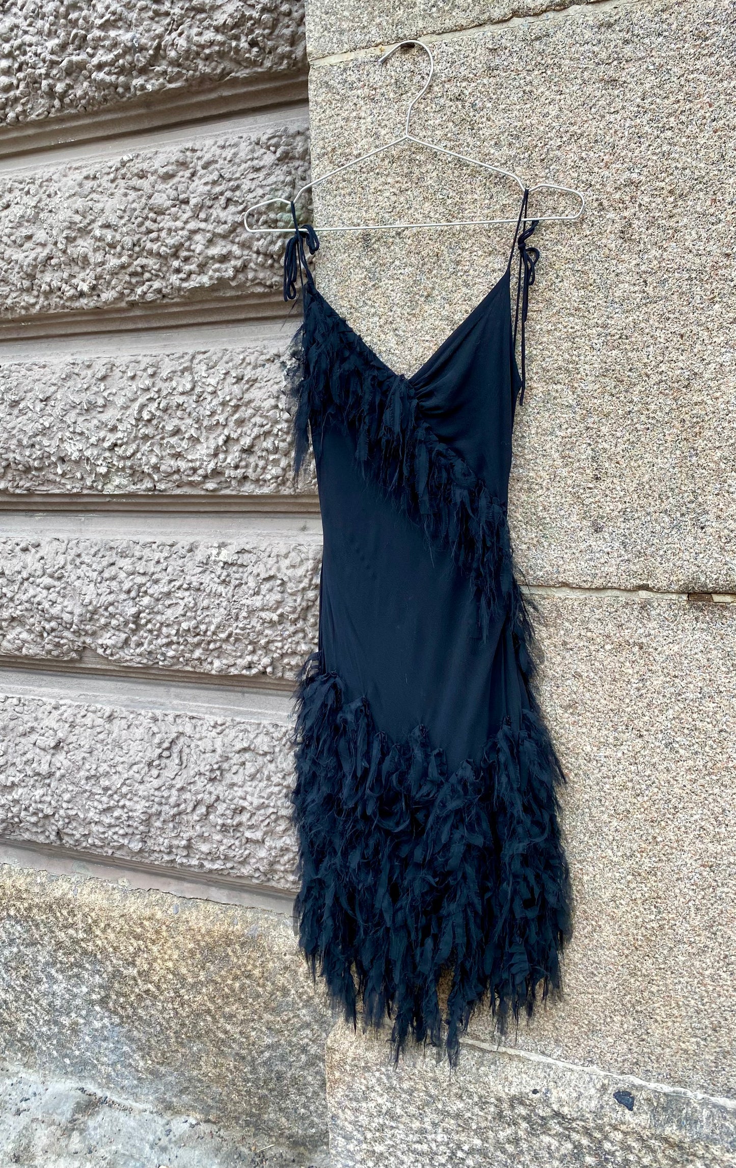 Silk Couture Low back Y2K Frill Dress