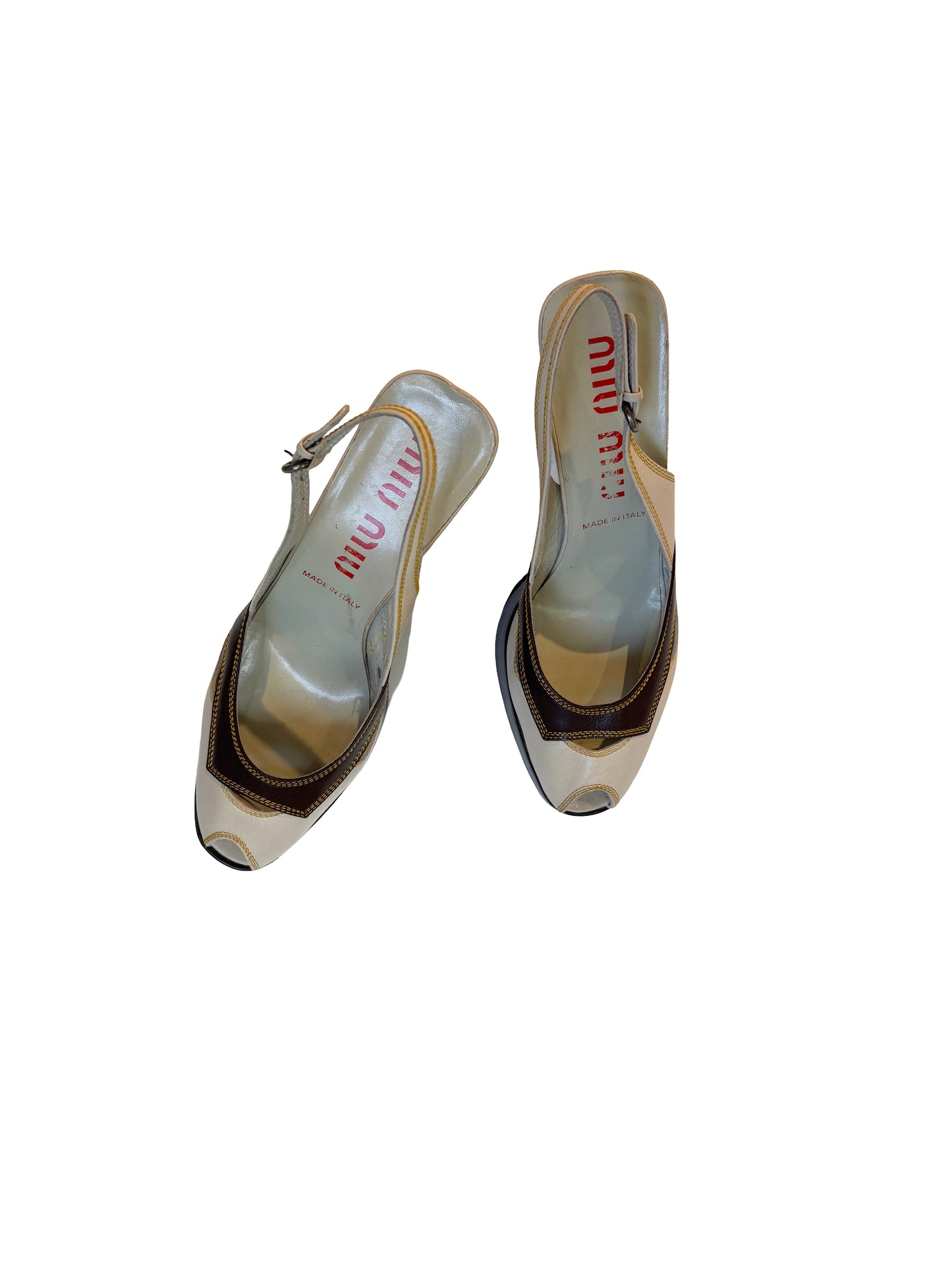 Miu Miu Two-Tone Platform Slingbacks