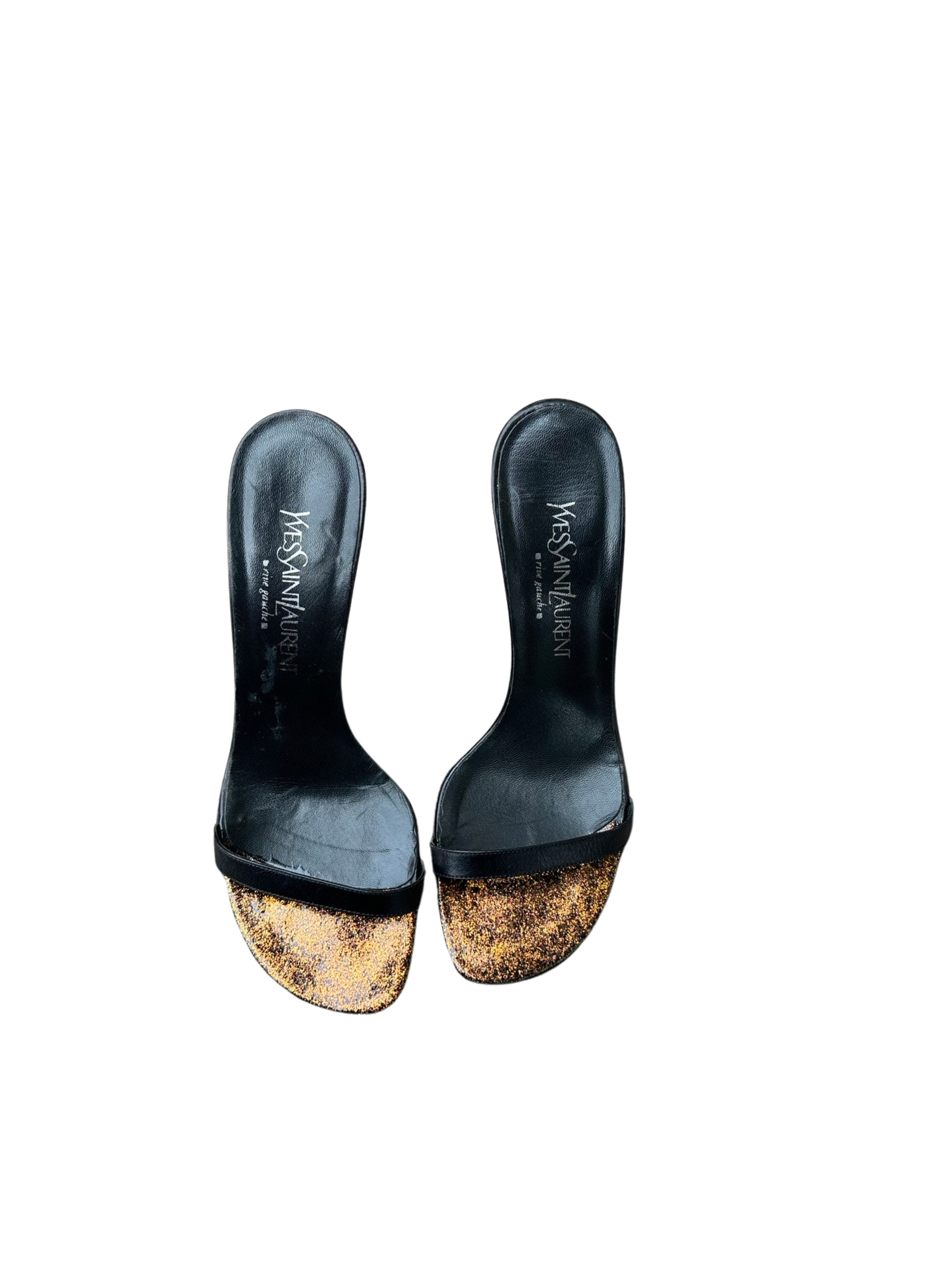 YSL Rive Gauche Glitter Sandals