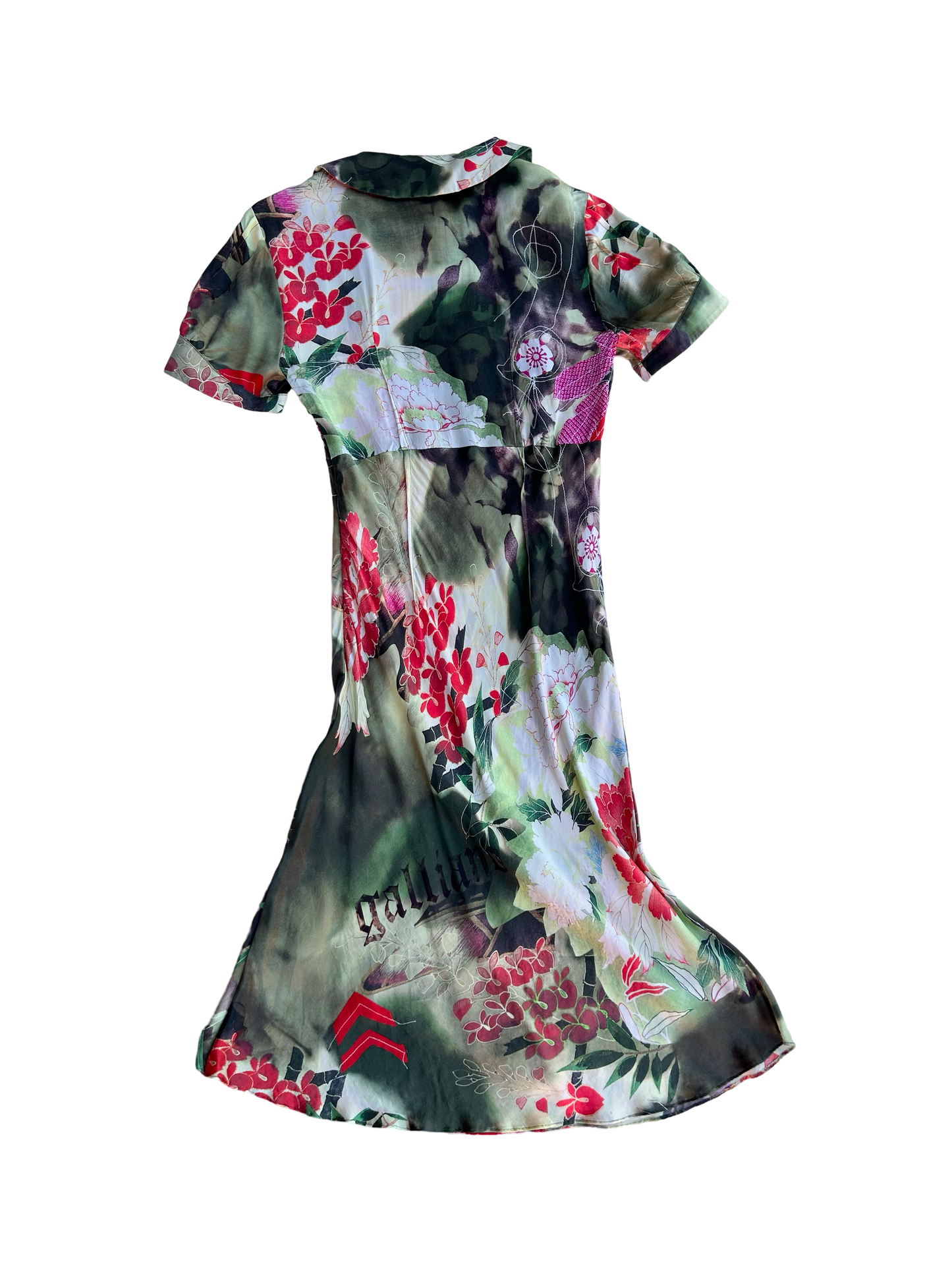 Galliano luxurious floral silk dress