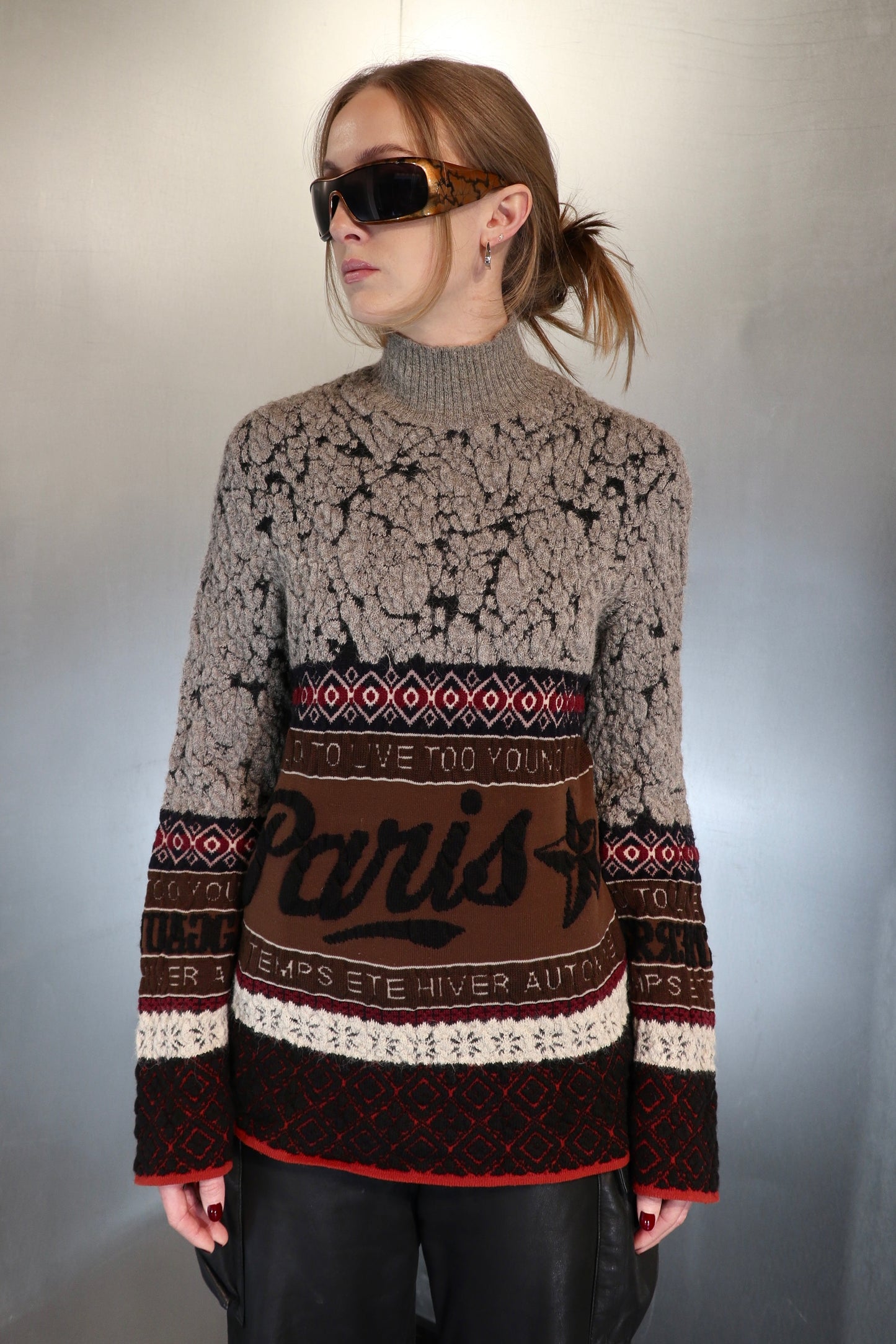 Gaultier Maille Too Wild To Live To Young To Die Knit Sweater A/W1995
