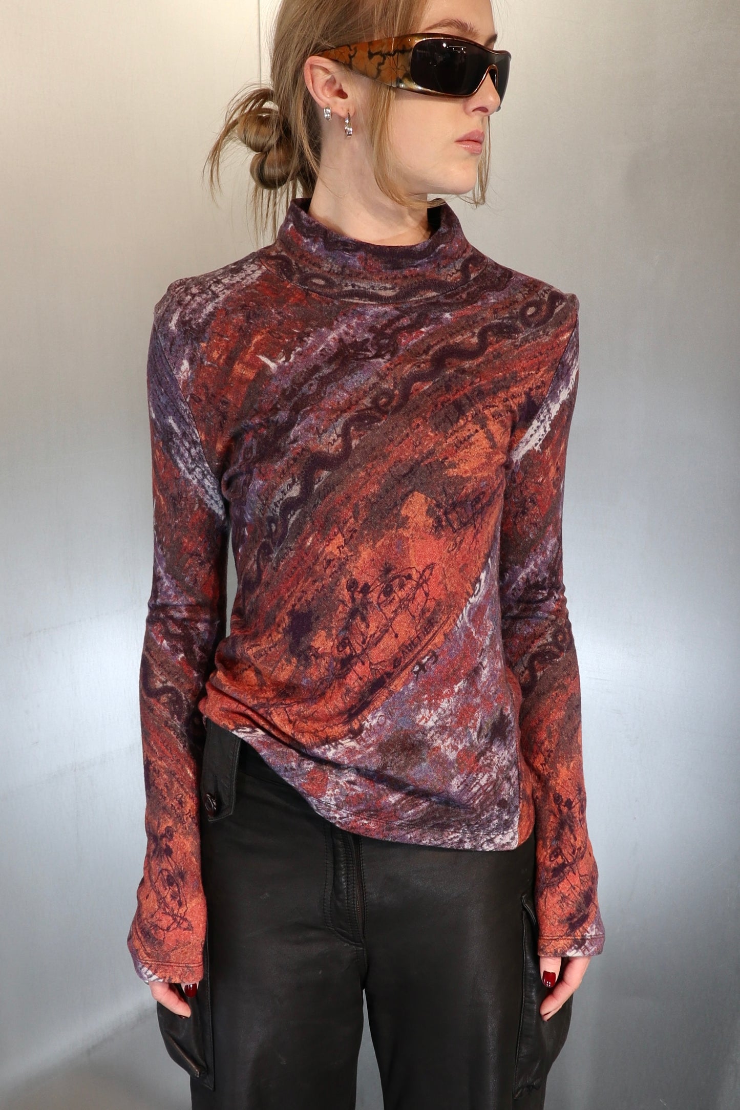 Gaultier Classique Watercolour Wool Turtleneck FW98-99