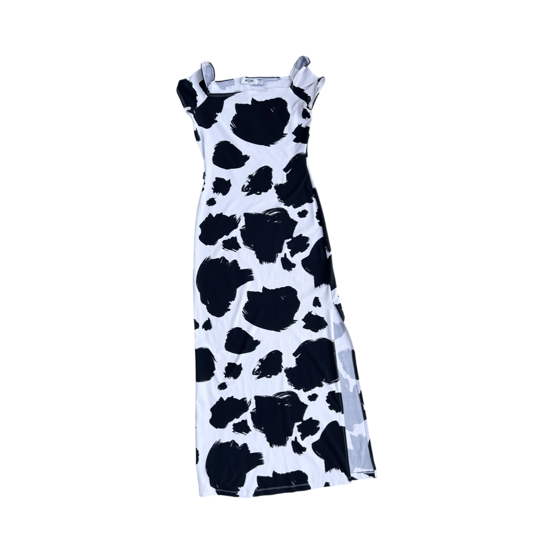 MOSCHINO cow print maxi dress