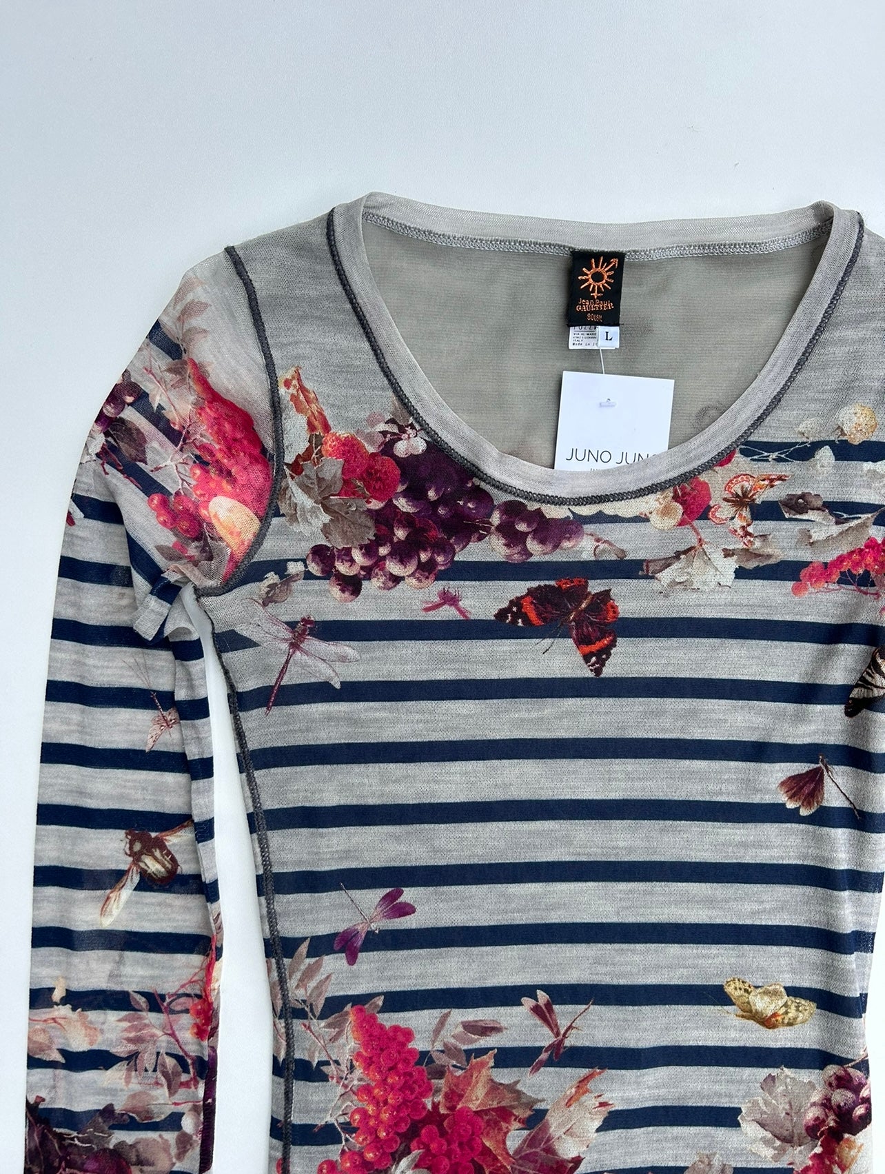 RARE Jean Paul Gaultier striped mesh dress