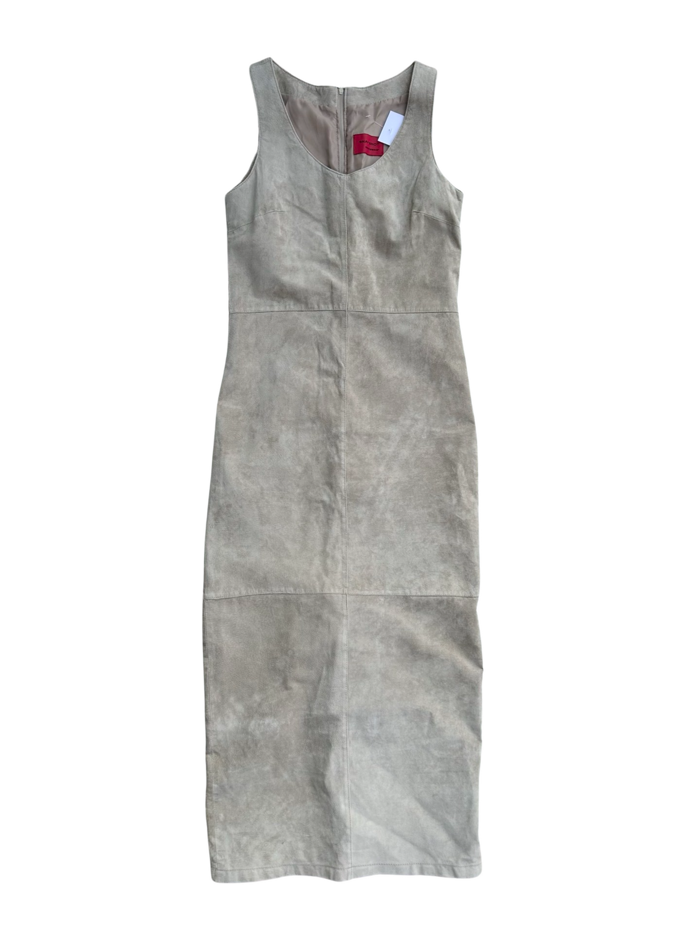 RARE stone grey suede maxi dress