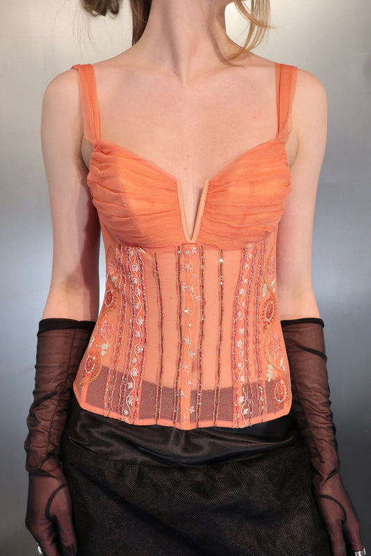 Marvel by La Perla Coral Pearl Corset Top