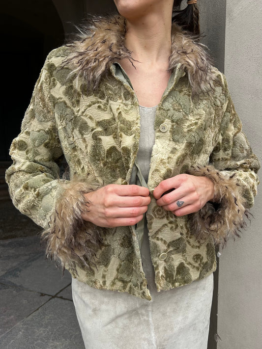 Wool & mohair combo green jacket