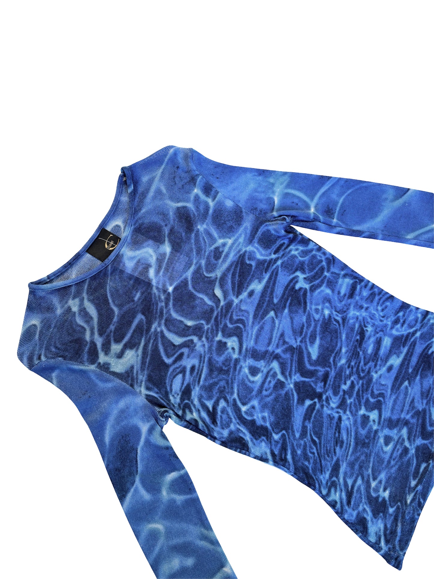 Cavalli Early 2000s Water Print Mesh Top