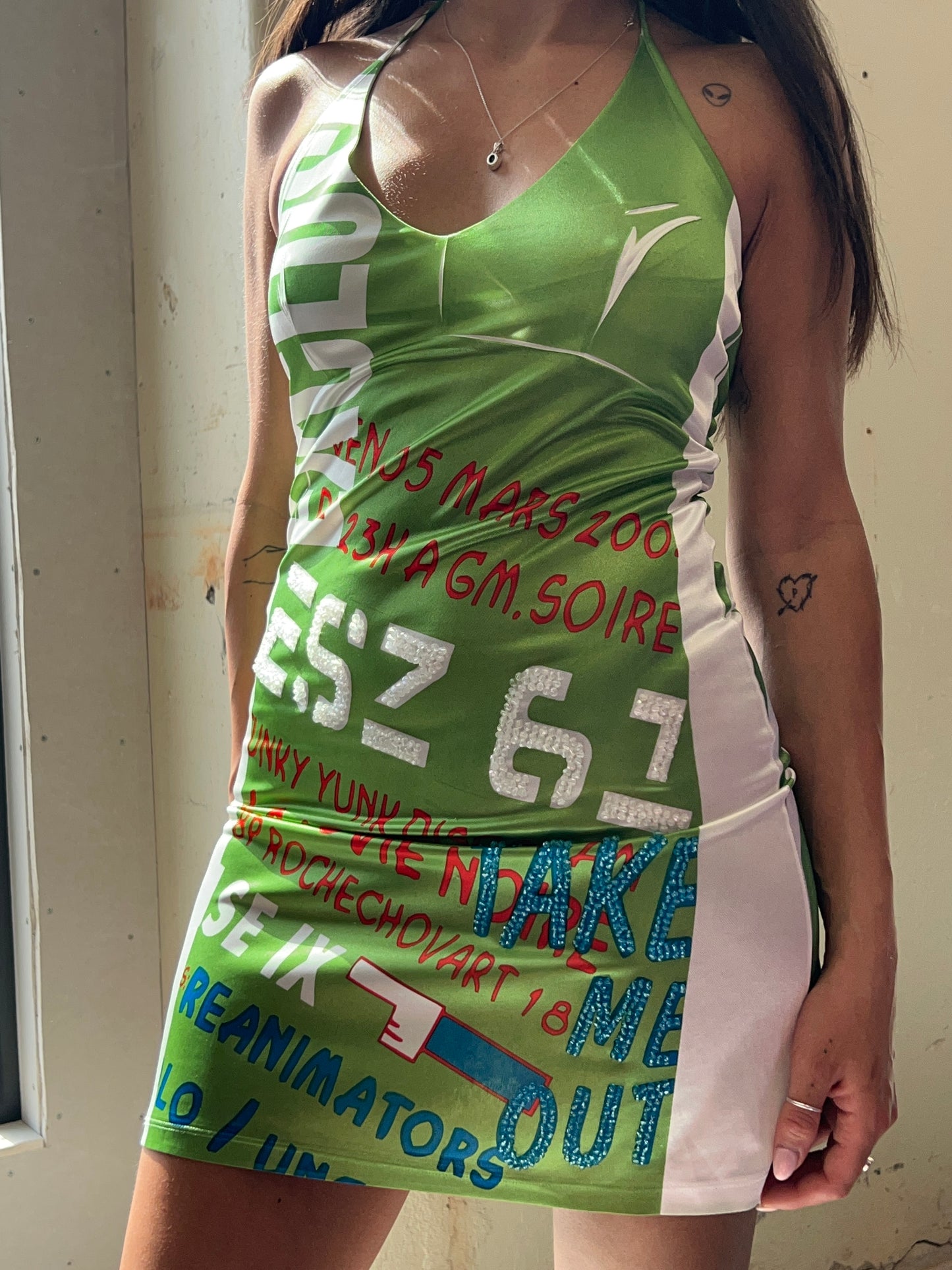 Y2K halter neck mini dress