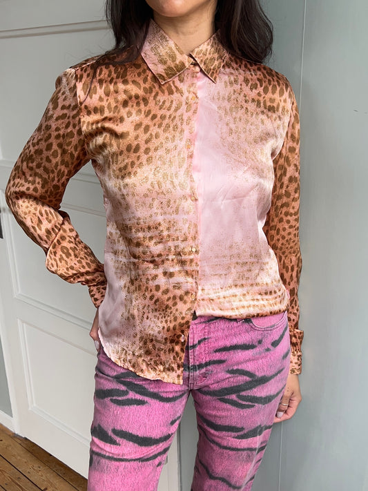 Roberto Cavalli Angels 2002 Leopard Blouse